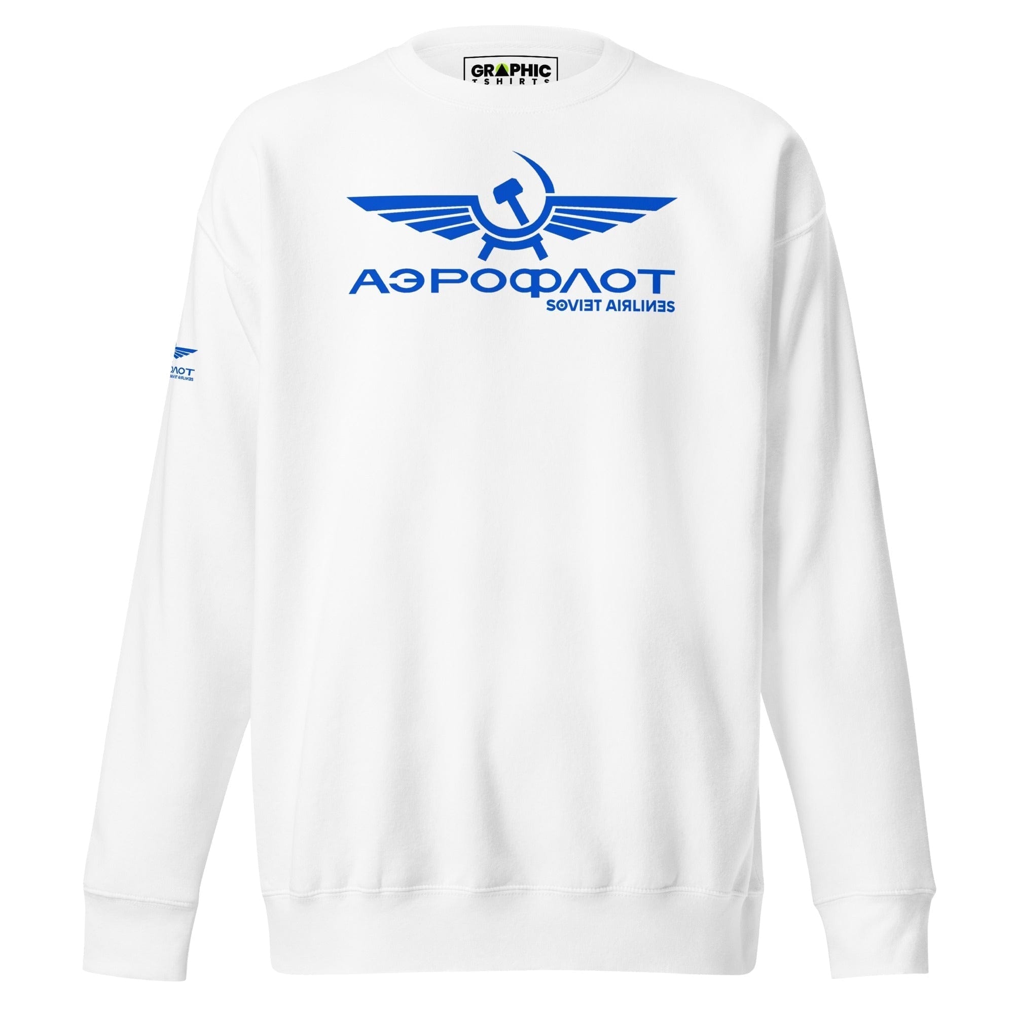 GRAPHIC T-SHIRTS White / S Unisex Premium Sweatshirt - Aeroflot Soviet Airlines v.8