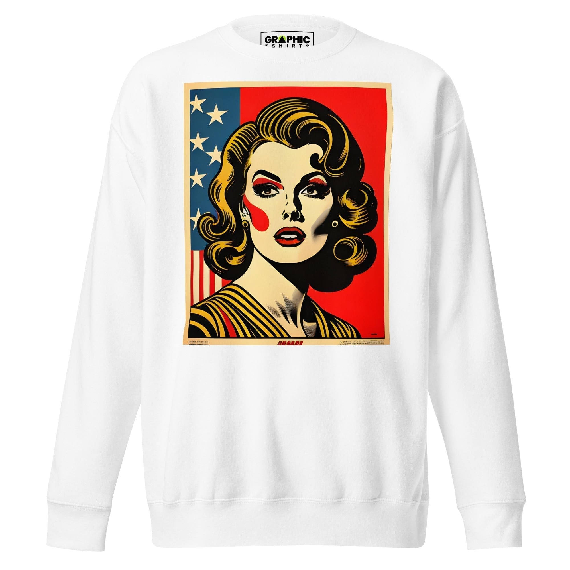 GRAPHIC T-SHIRTS White / S Unisex Premium Sweatshirt - Americana Series v.14