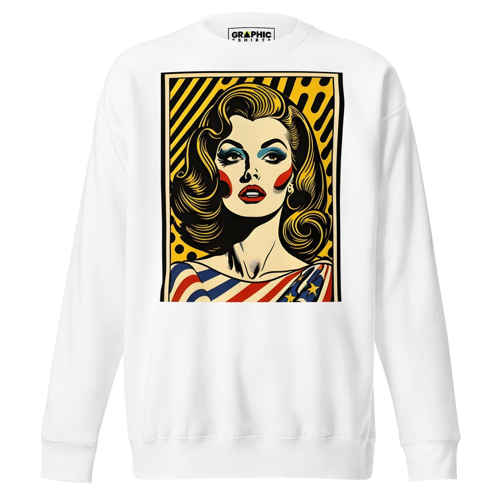 GRAPHIC T-SHIRTS White / S Unisex Premium Sweatshirt - Americana Series v.18