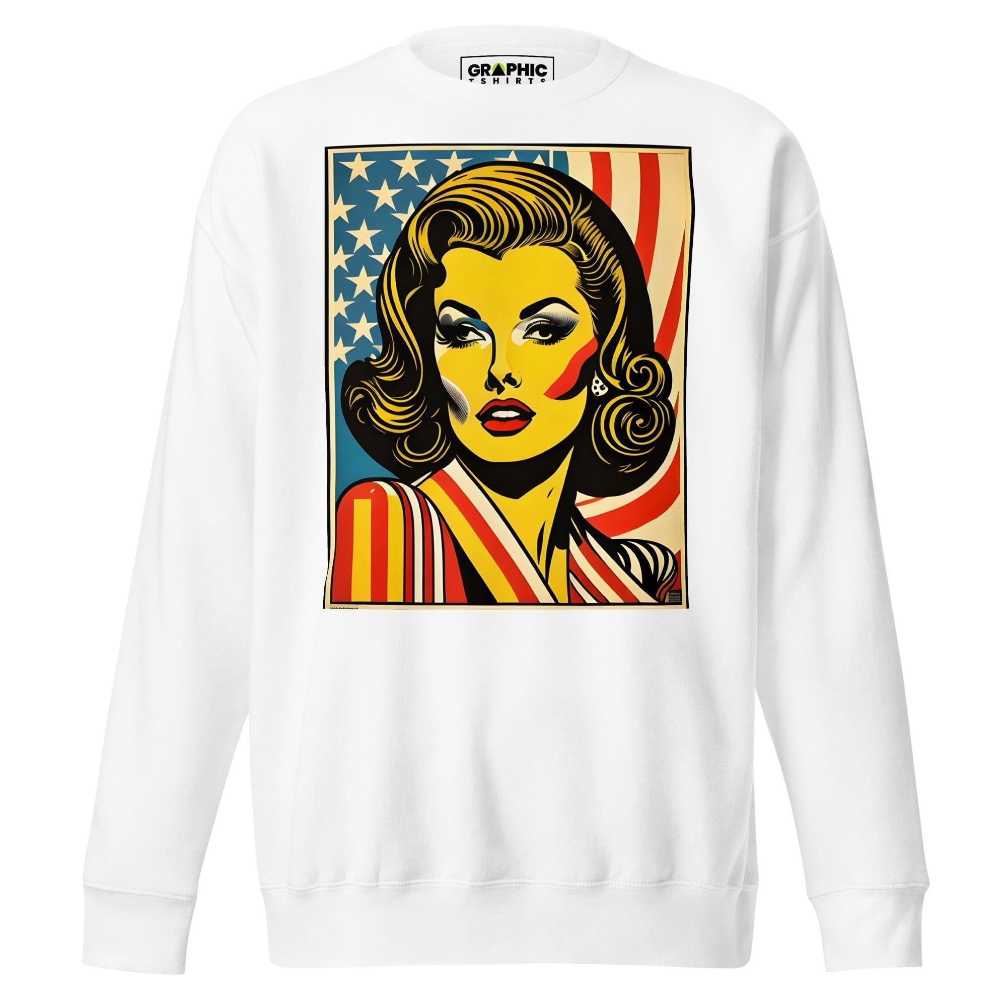 GRAPHIC T-SHIRTS White / S Unisex Premium Sweatshirt - Americana Series v.19