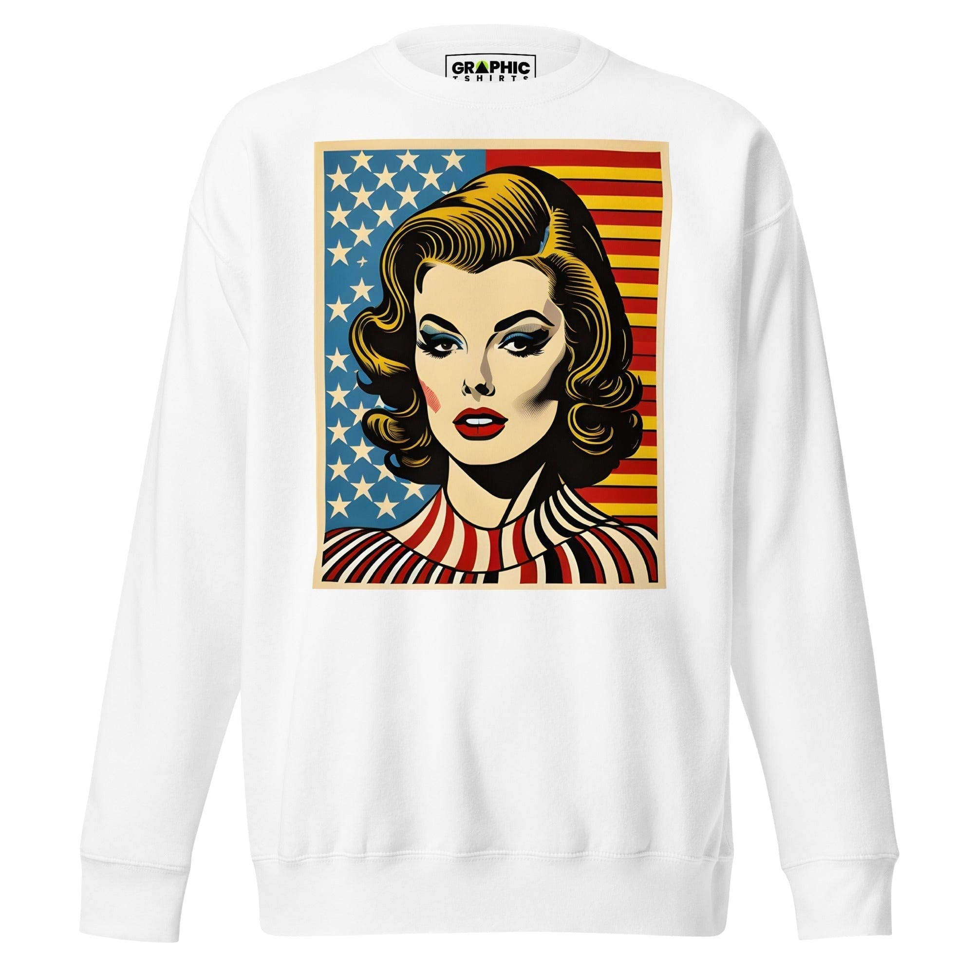 GRAPHIC T-SHIRTS White / S Unisex Premium Sweatshirt - Americana Series v.21