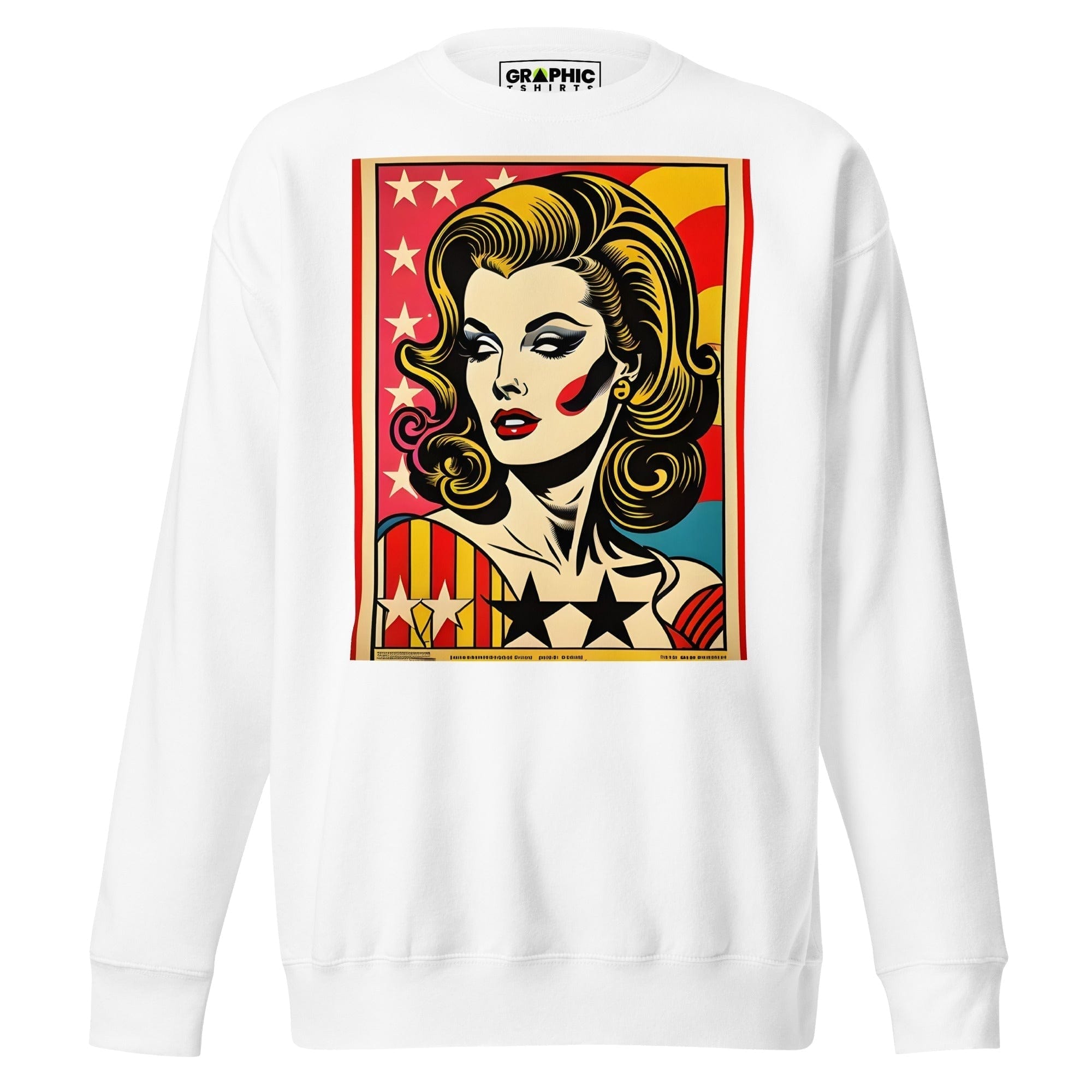 GRAPHIC T-SHIRTS White / S Unisex Premium Sweatshirt - Americana Series v.22