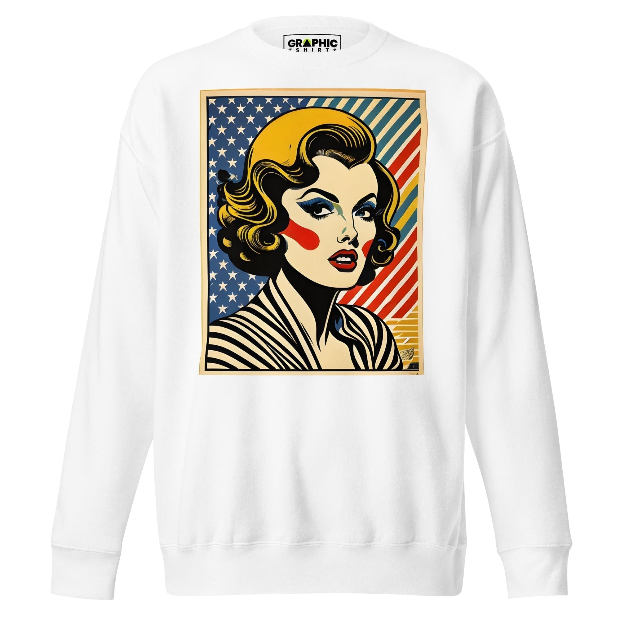 GRAPHIC T-SHIRTS White / S Unisex Premium Sweatshirt - Americana Series v.23