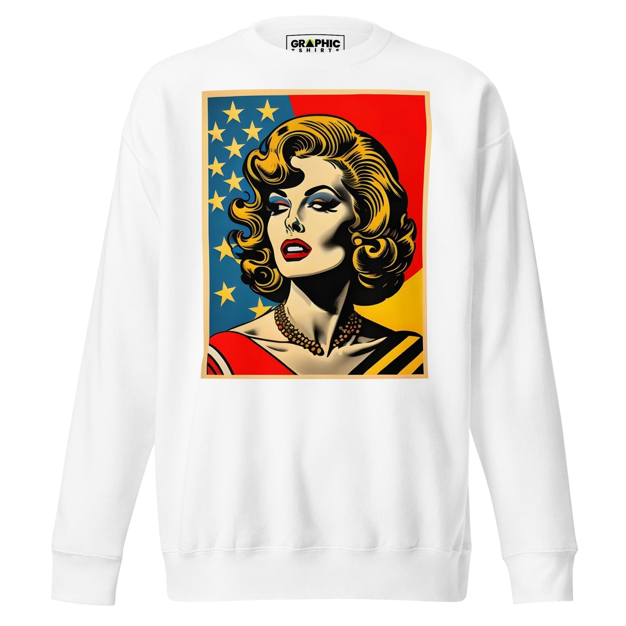 GRAPHIC T-SHIRTS White / S Unisex Premium Sweatshirt - Americana Series v.25