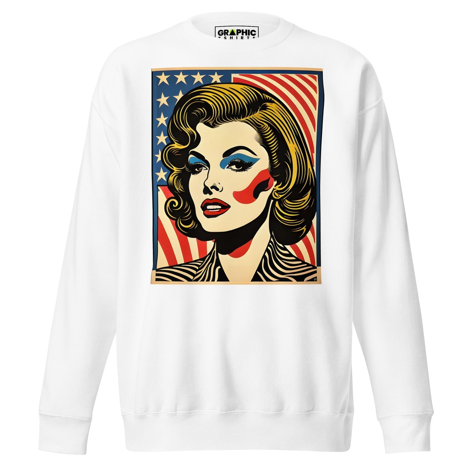 GRAPHIC T-SHIRTS White / S Unisex Premium Sweatshirt - Americana Series v.26