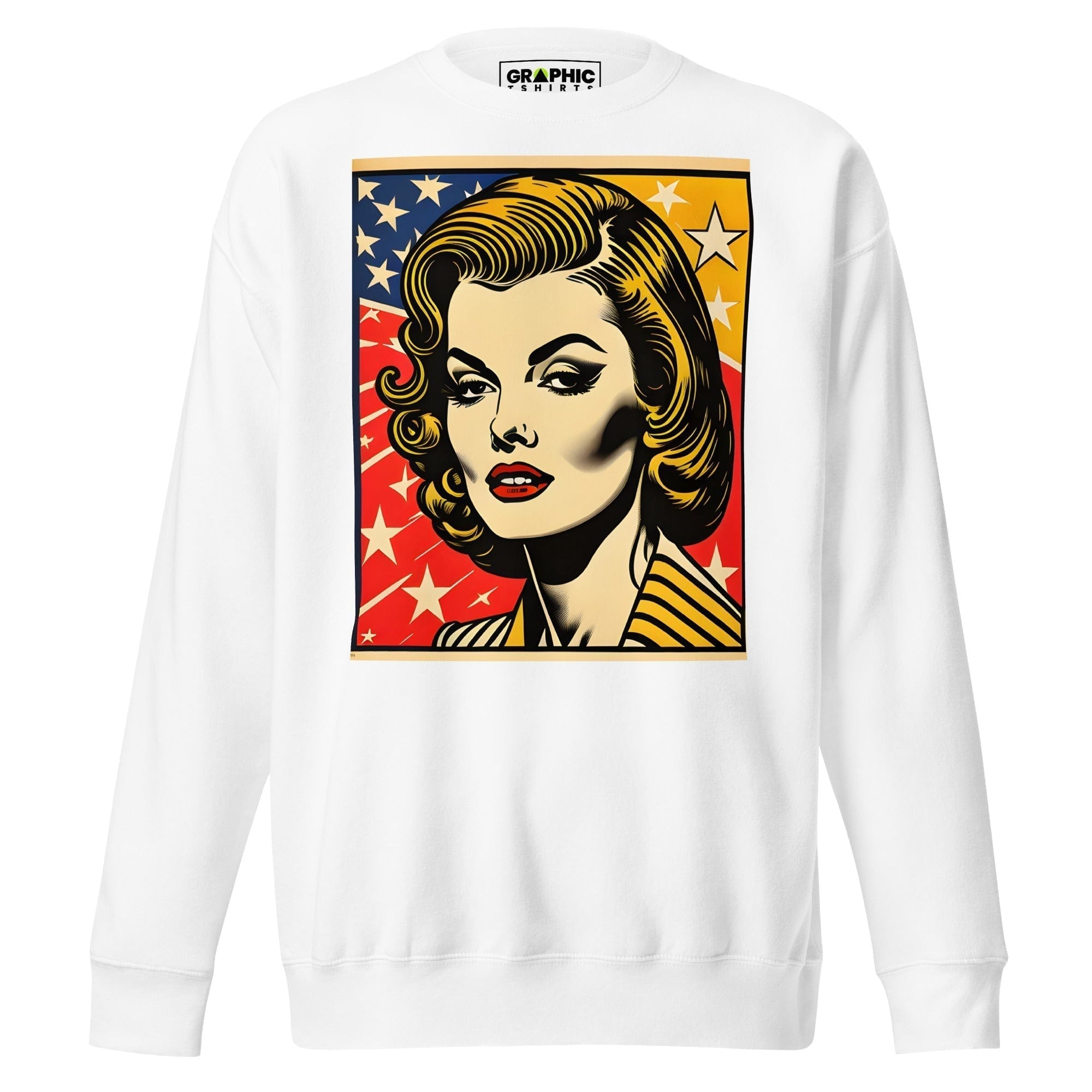 GRAPHIC T-SHIRTS White / S Unisex Premium Sweatshirt - Americana Series v.27