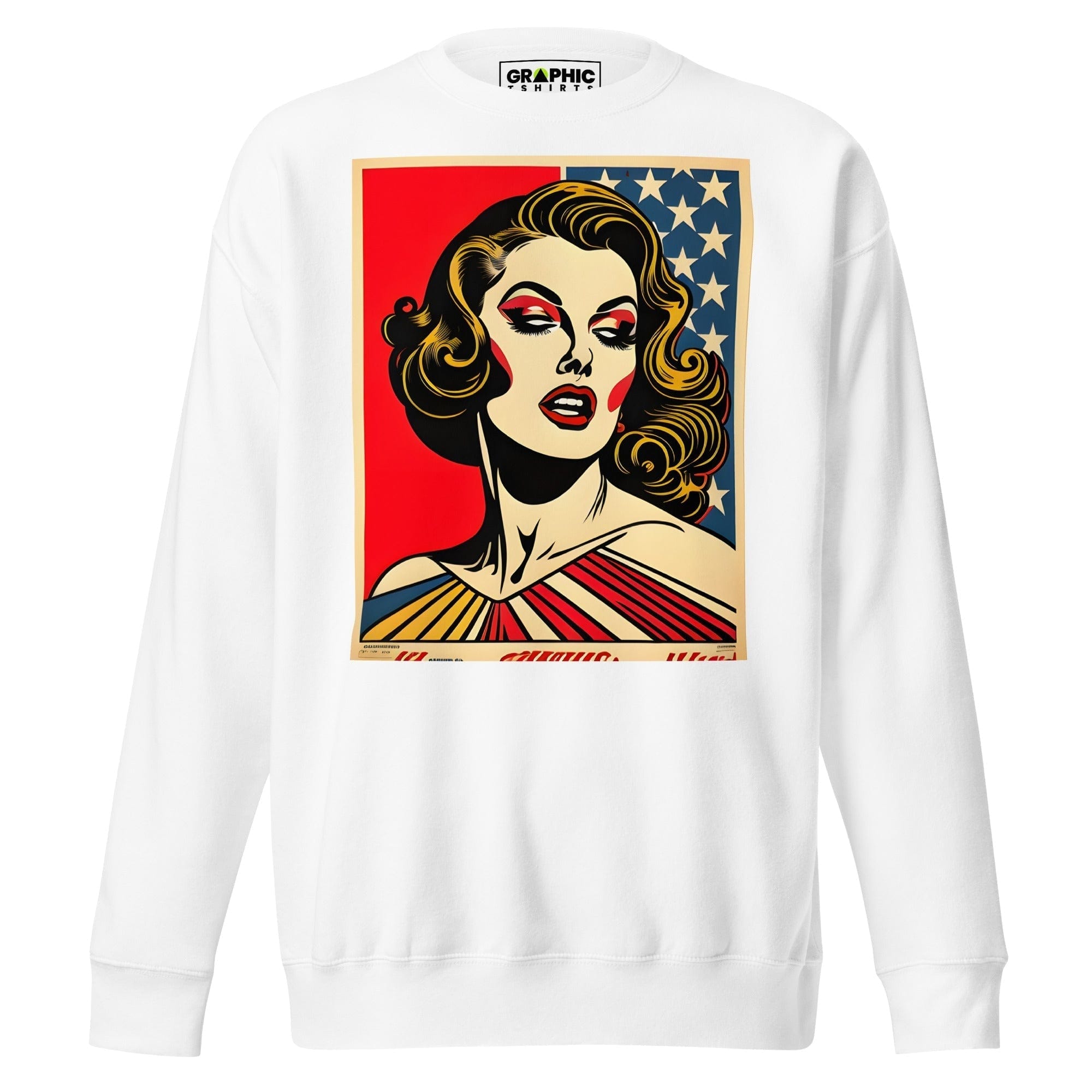 GRAPHIC T-SHIRTS White / S Unisex Premium Sweatshirt - Americana Series v.28