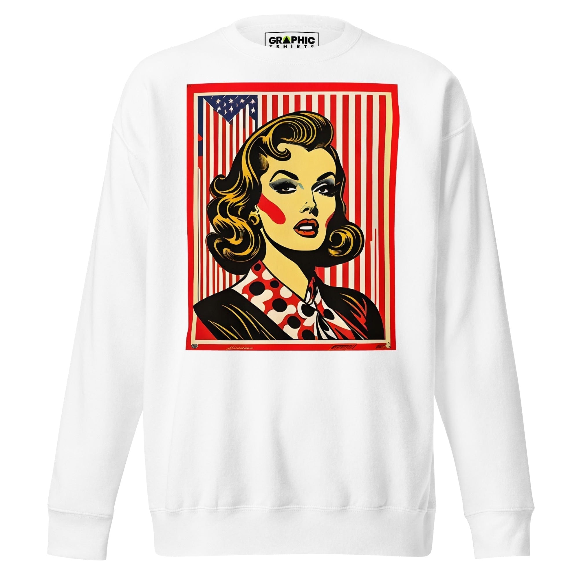 GRAPHIC T-SHIRTS White / S Unisex Premium Sweatshirt - Americana Series v.29