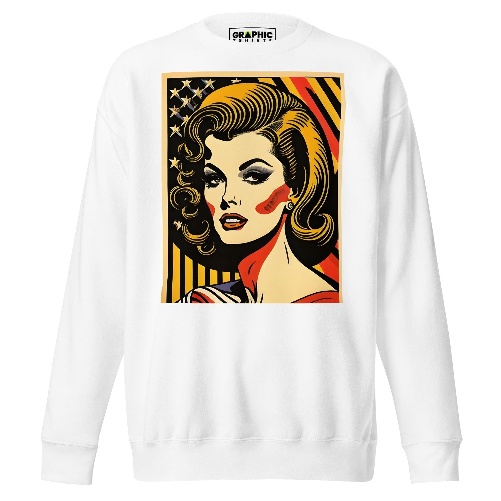 GRAPHIC T-SHIRTS White / S Unisex Premium Sweatshirt - Americana Series v.30