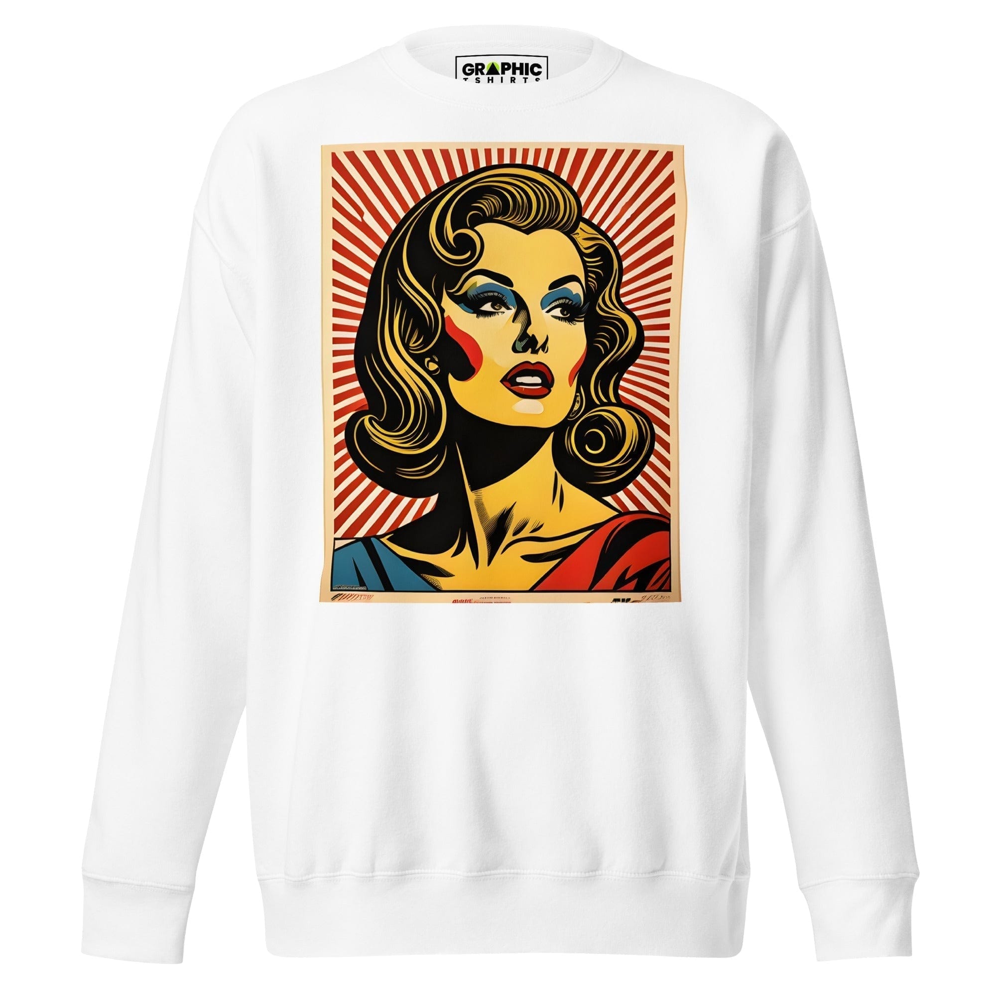 GRAPHIC T-SHIRTS White / S Unisex Premium Sweatshirt - Americana Series v.34