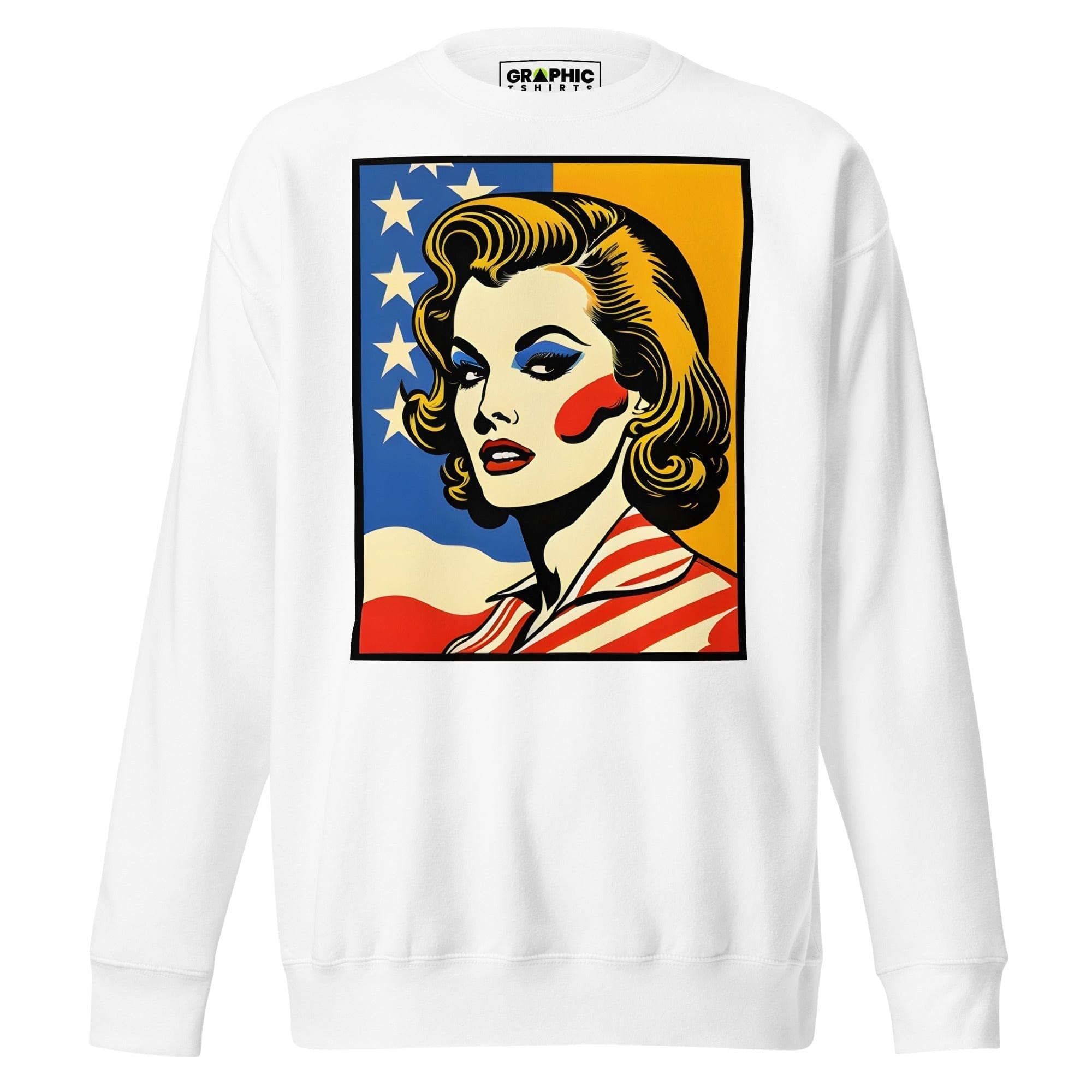 GRAPHIC T-SHIRTS White / S Unisex Premium Sweatshirt - Americana Series v.35