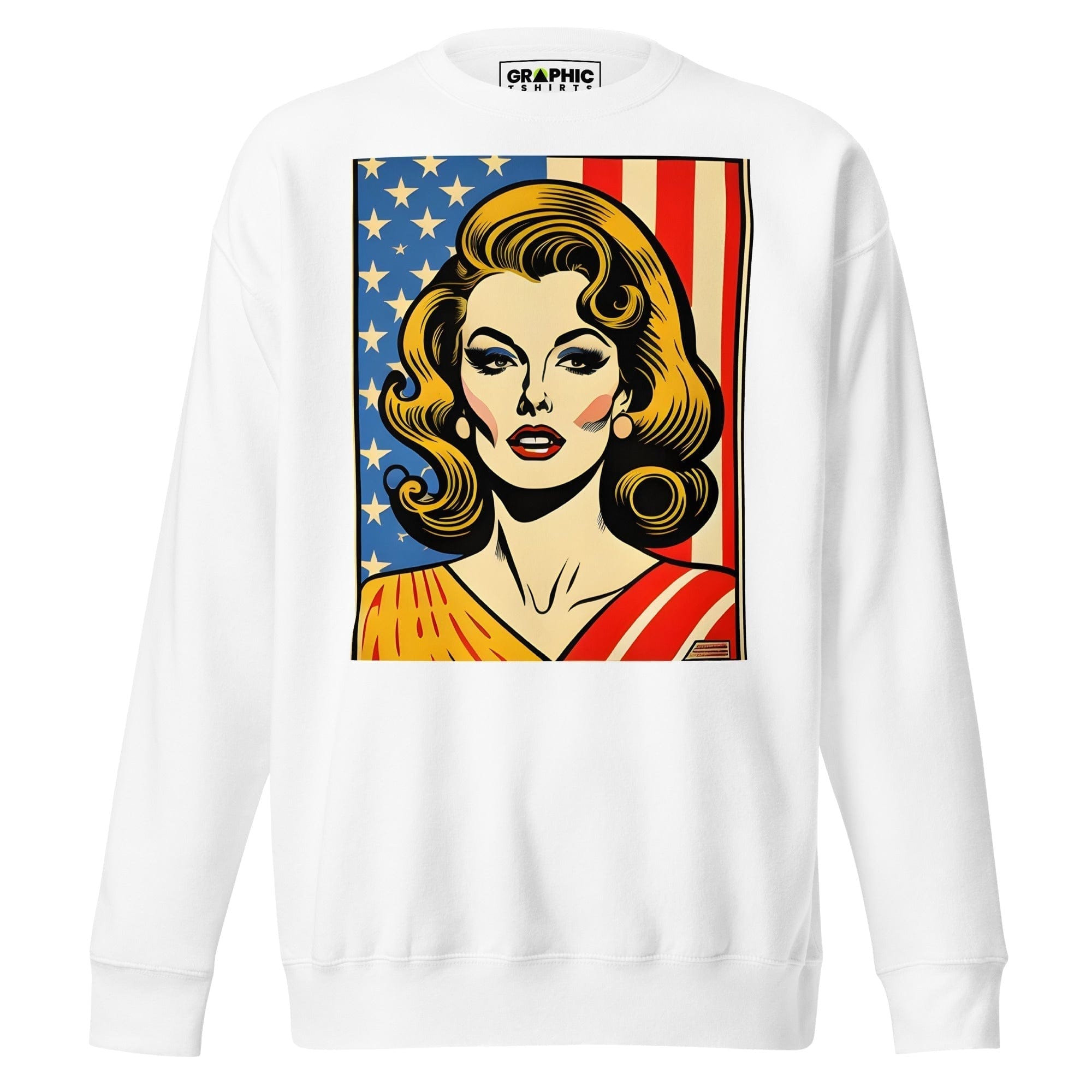 GRAPHIC T-SHIRTS White / S Unisex Premium Sweatshirt - Americana Series v.36