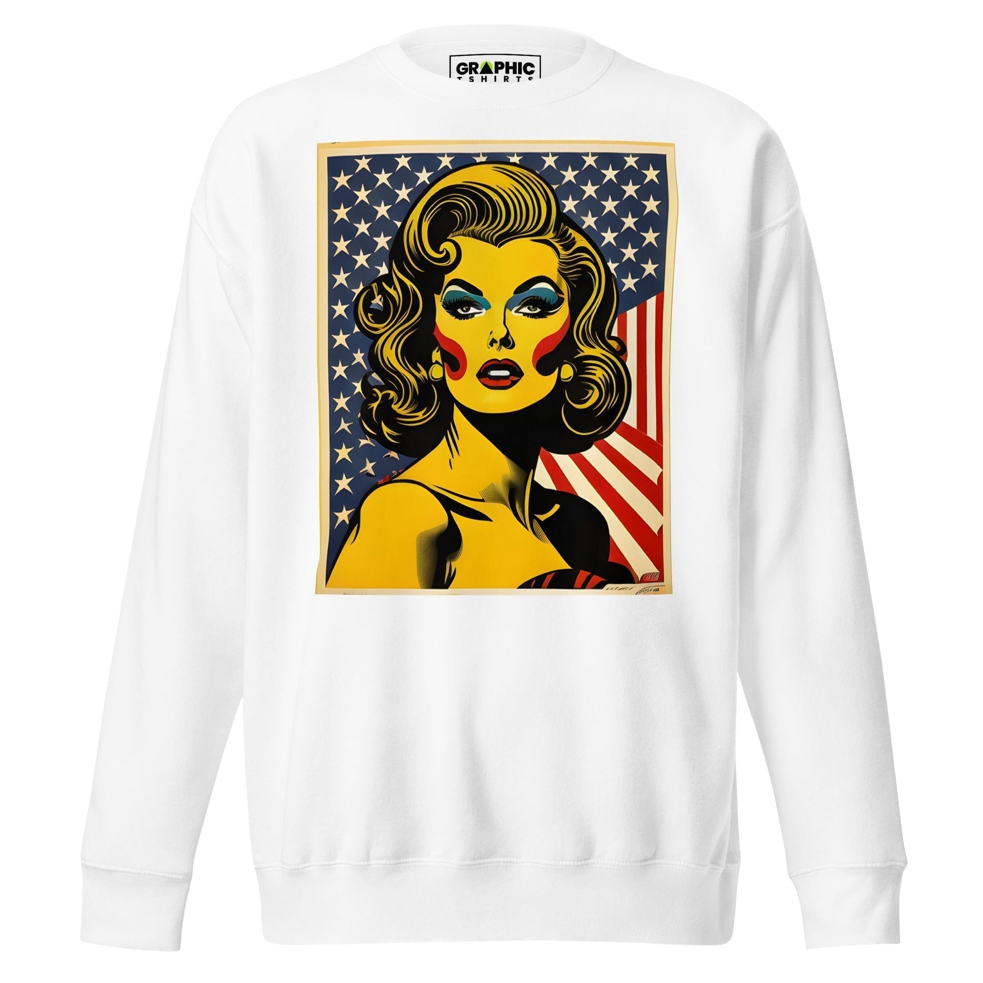 GRAPHIC T-SHIRTS White / S Unisex Premium Sweatshirt - Americana Series v.9