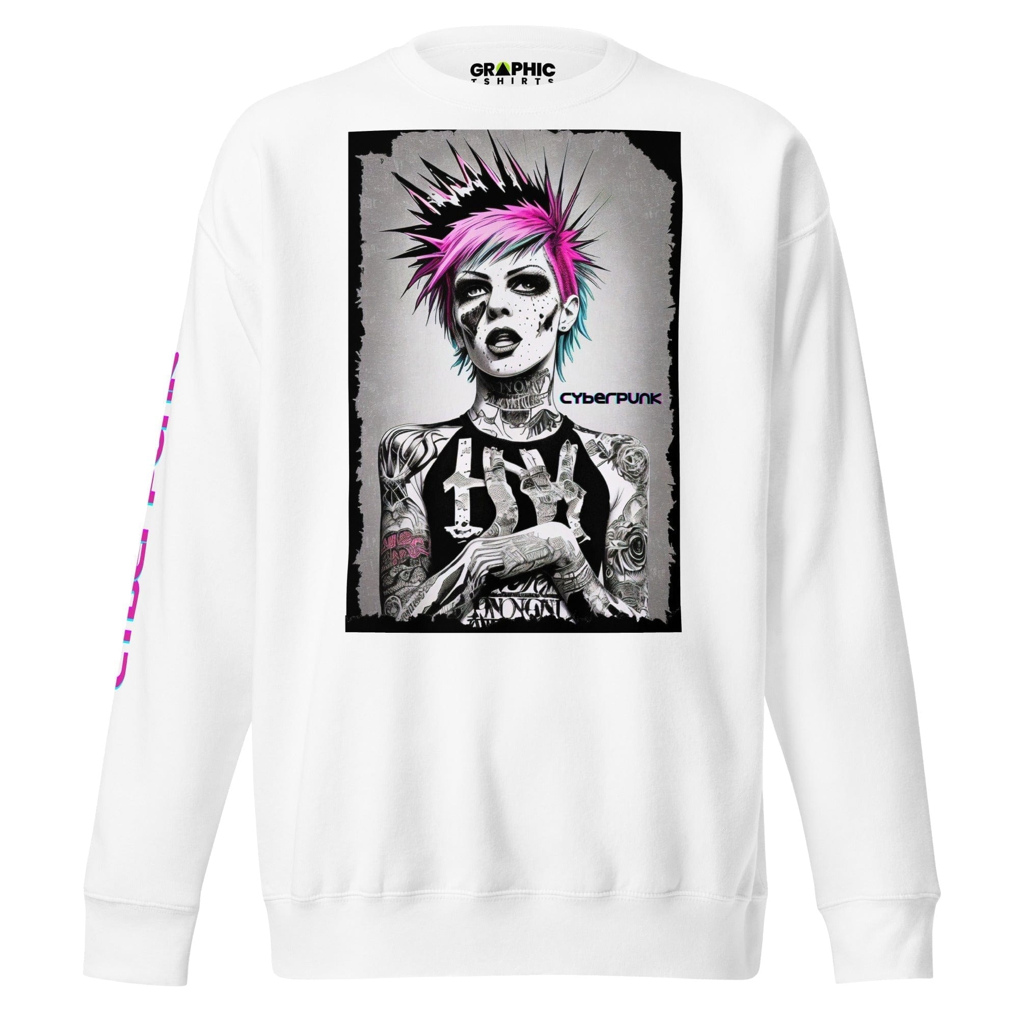 GRAPHIC T-SHIRTS White / S Unisex Premium Sweatshirt - Cyberpunk