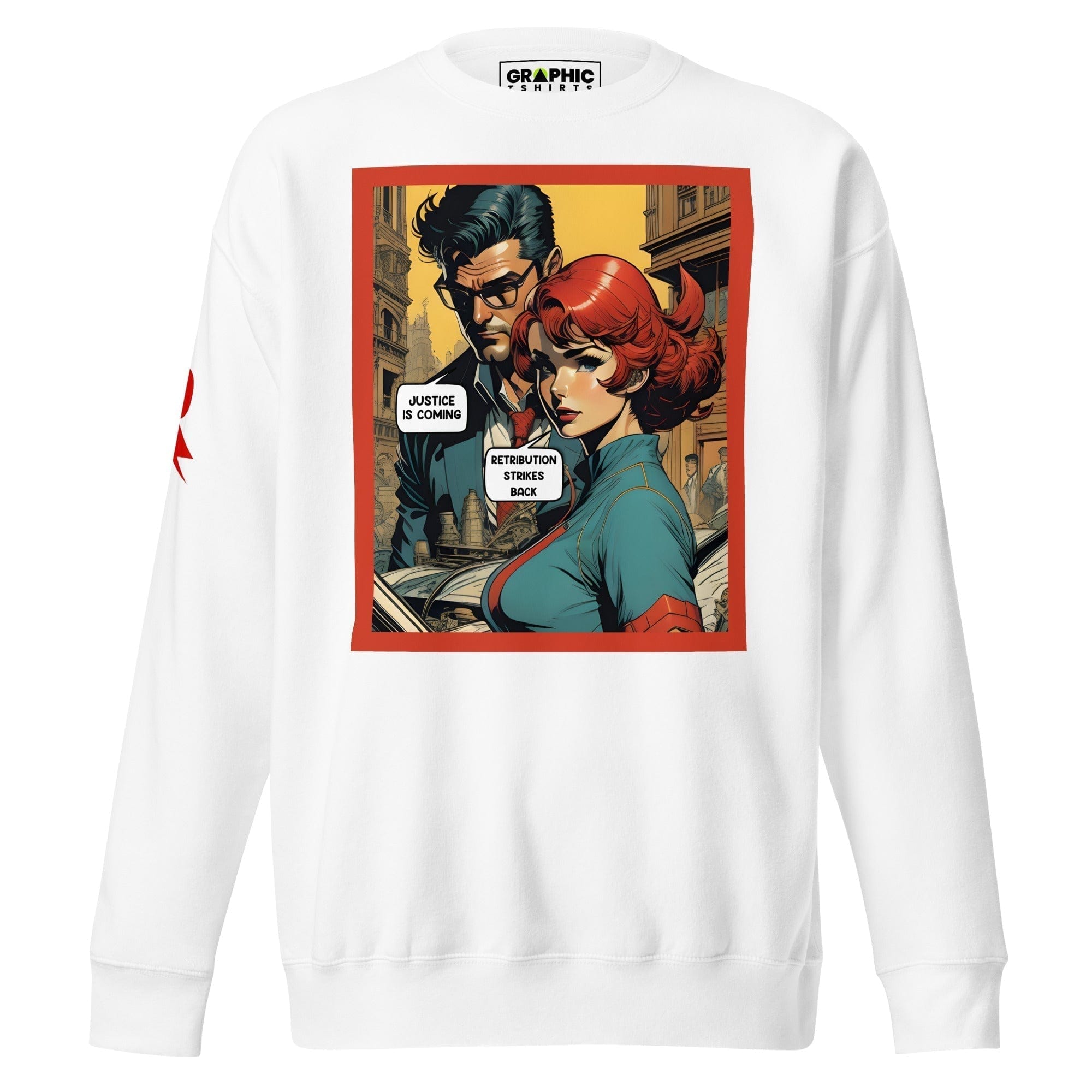 GRAPHIC T-SHIRTS White / S Unisex Premium Sweatshirt - Retribution: Heroes Unleashed v.15