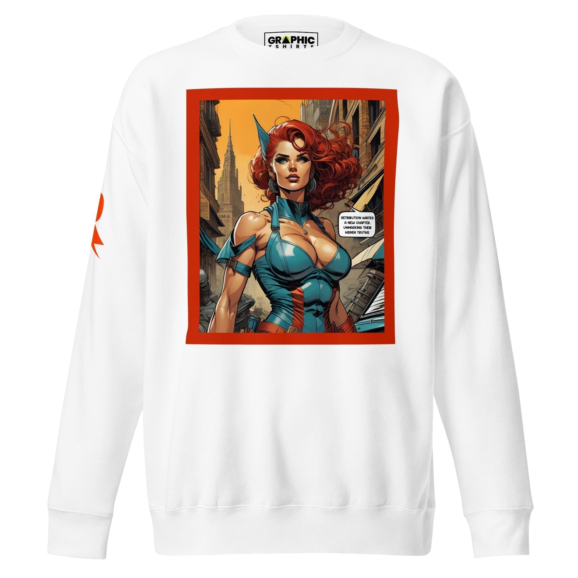 GRAPHIC T-SHIRTS White / S Unisex Premium Sweatshirt - Retribution: Heroes Unleashed v.65