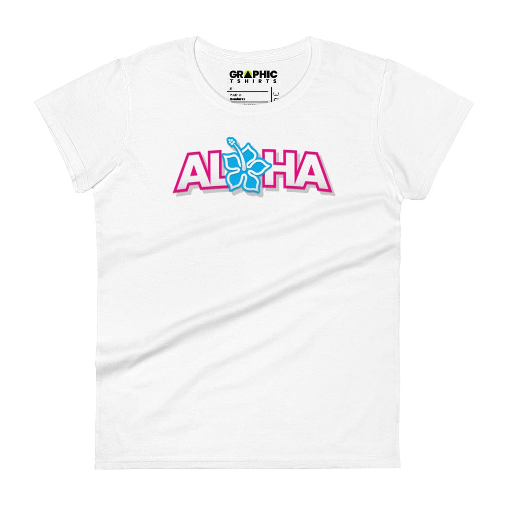 GRAPHIC T-SHIRTS White / S Women's Fashion Fit T-Shirt - Aloha Hawaii