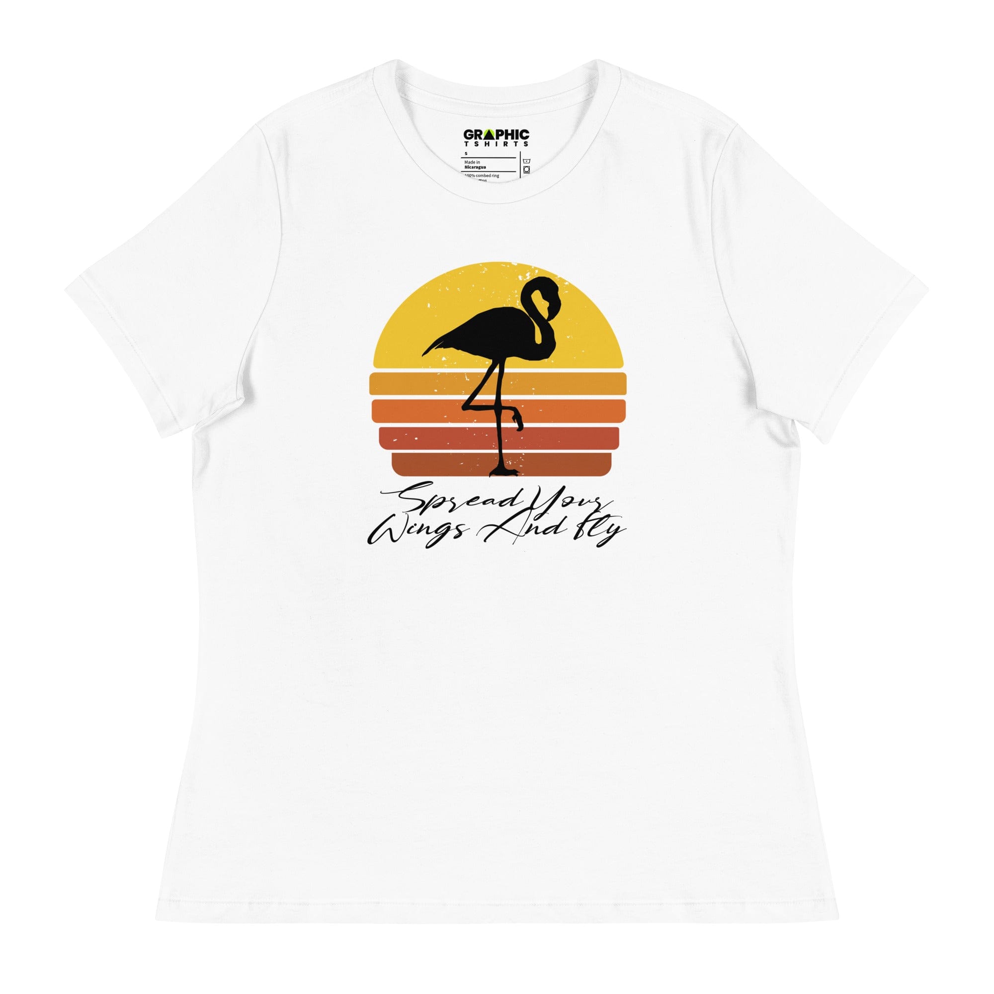 GRAPHIC T-SHIRTS White / S Women's Relaxed T-Shirt - Spread Your Wings And Fly