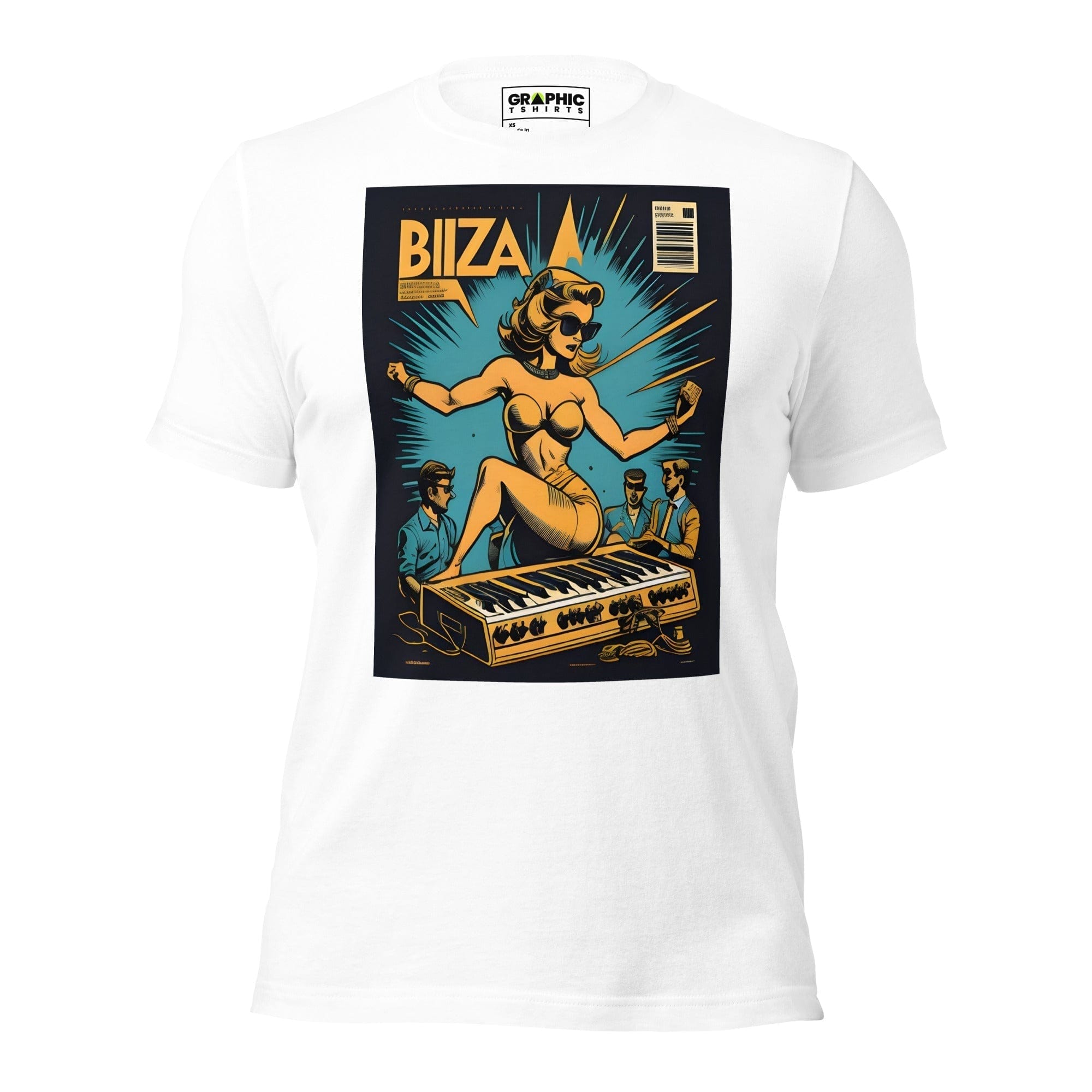 GRAPHIC T-SHIRTS White / XS Unisex Crew Neck T-Shirt - Ibiza Night Club Heroes Comic Series v.19