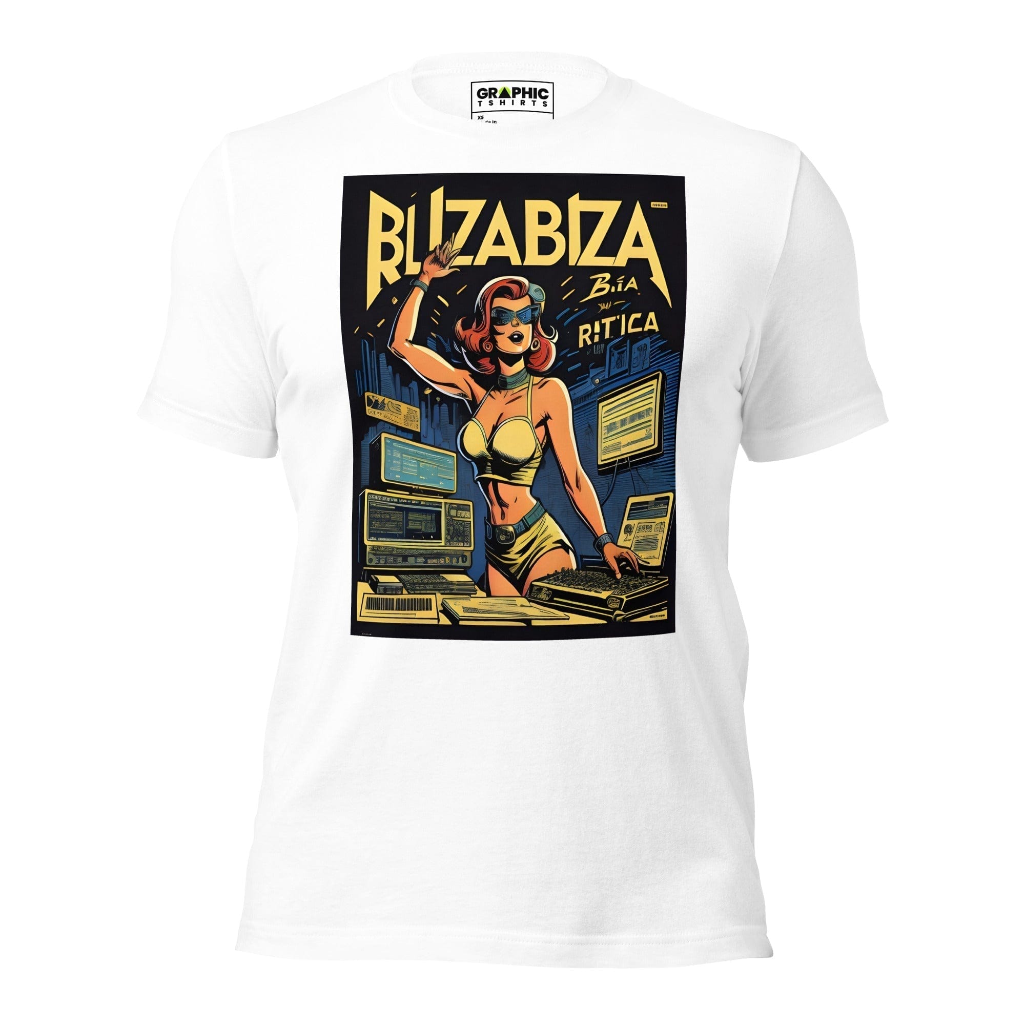 GRAPHIC T-SHIRTS White / XS Unisex Crew Neck T-Shirt - Ibiza Night Club Heroes Comic Series v.26