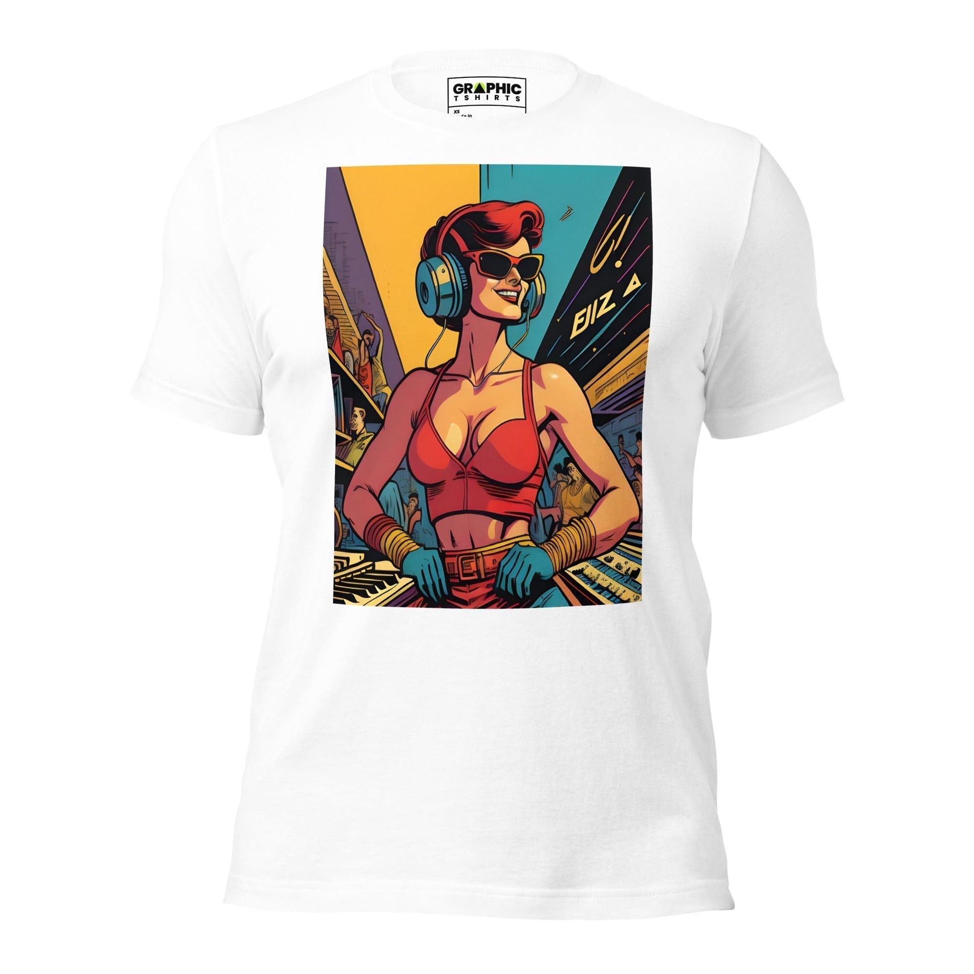 GRAPHIC T-SHIRTS White / XS Unisex Crew Neck T-Shirt - Ibiza Night Club Heroes Comic Series v.50