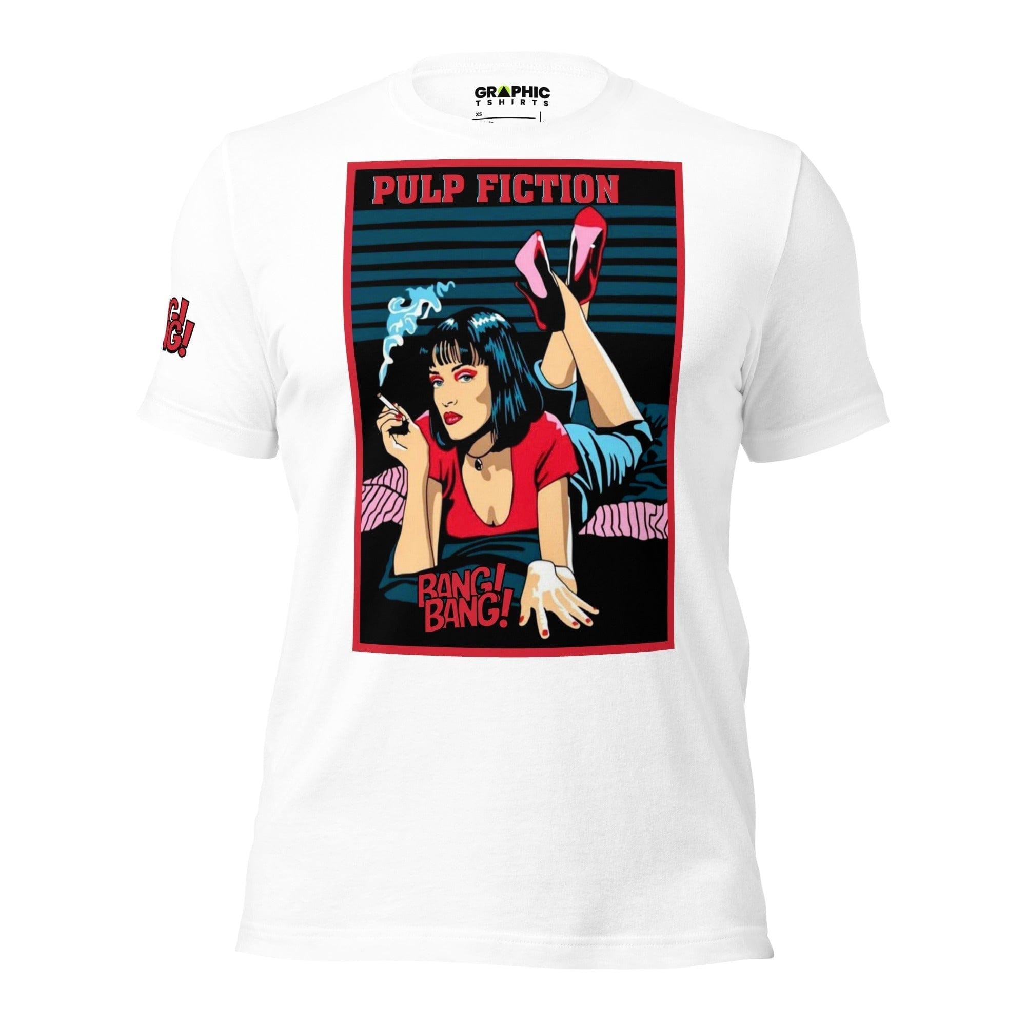 GRAPHIC T-SHIRTS White / XS Unisex Crew Neck T-Shirt - Pulp Fiction Bang! Bang! 💥