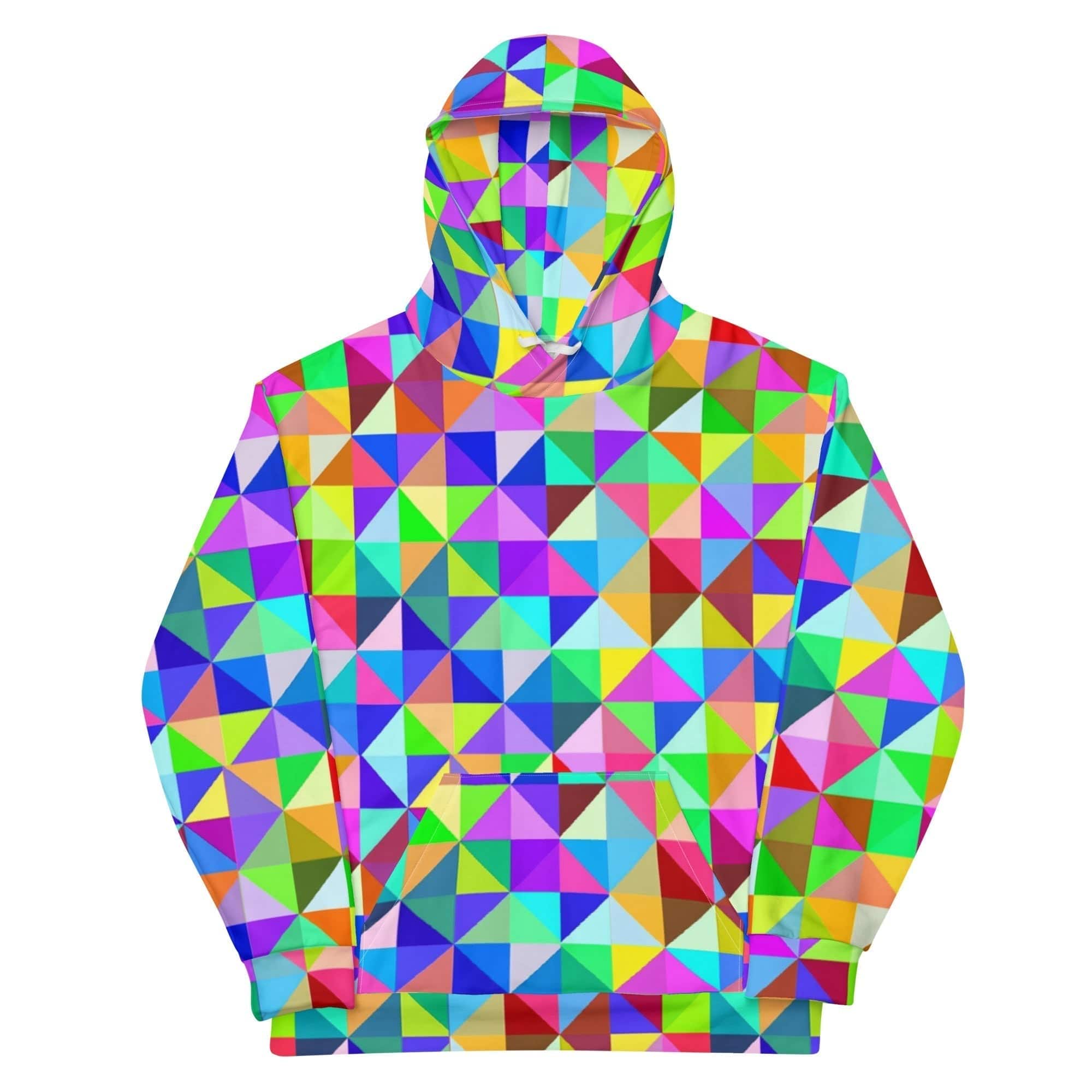 GRAPHIC T-SHIRTS XS Unisex All-Over Print Hoodie - Multicolor Camouflage Triangle Tech Pattern