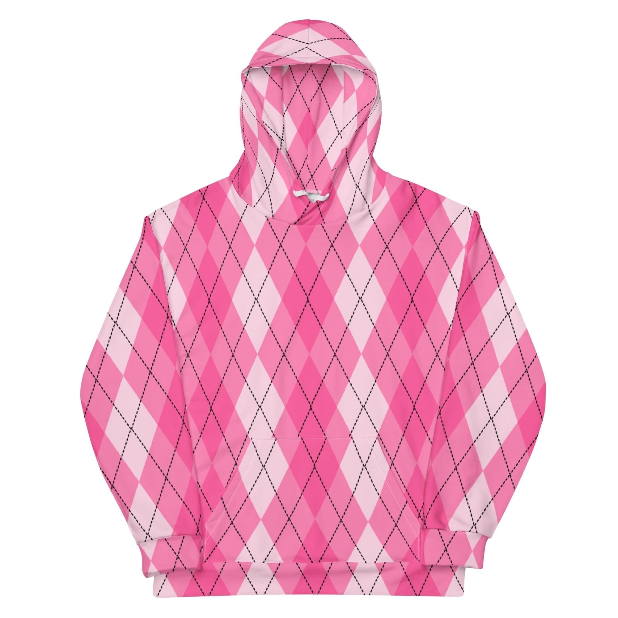 GRAPHIC T-SHIRTS XS Unisex All-Over Print Hoodie - Pink Argyle