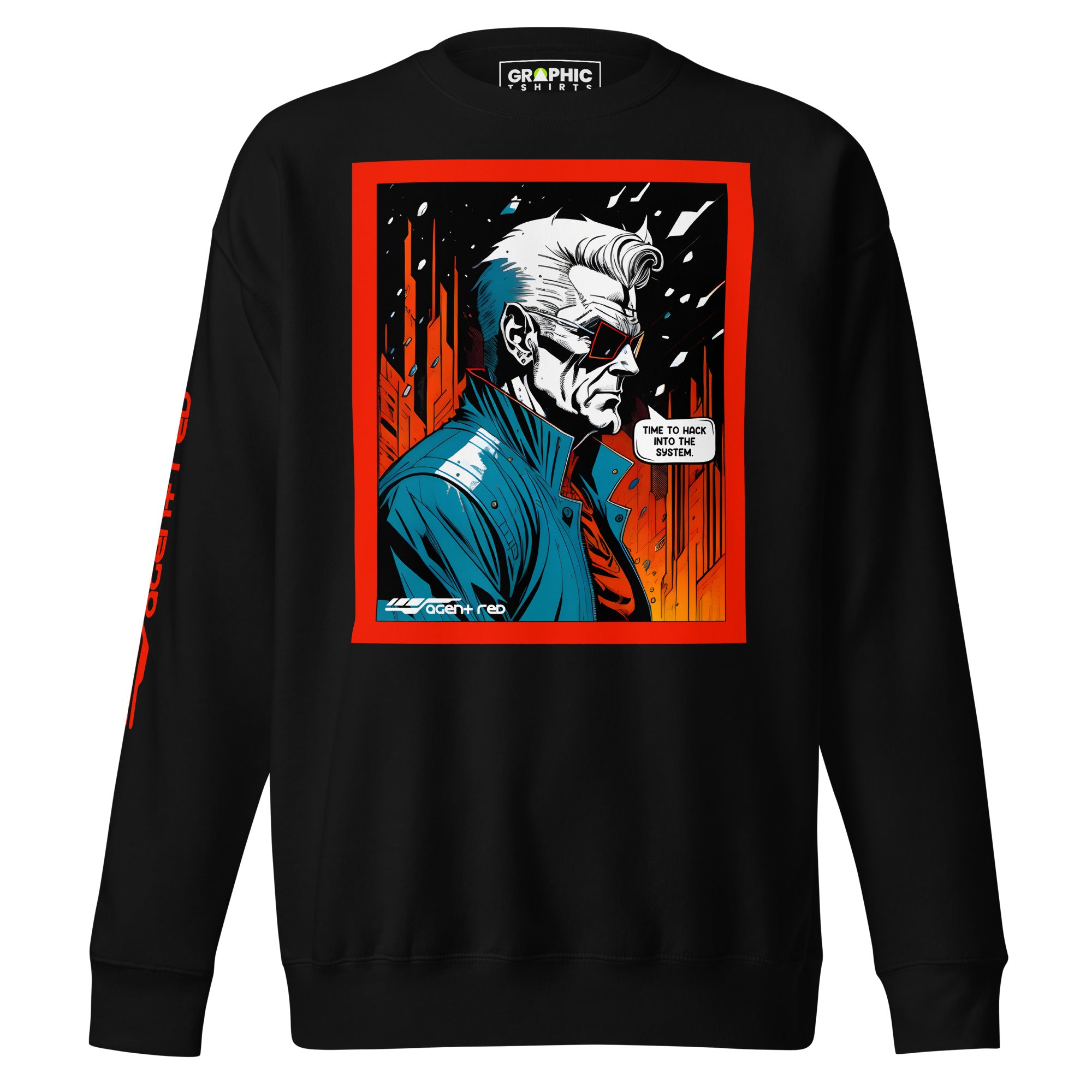 Unisex Premium Sweatshirt - Agent Red Cyberpunk Series v.1
