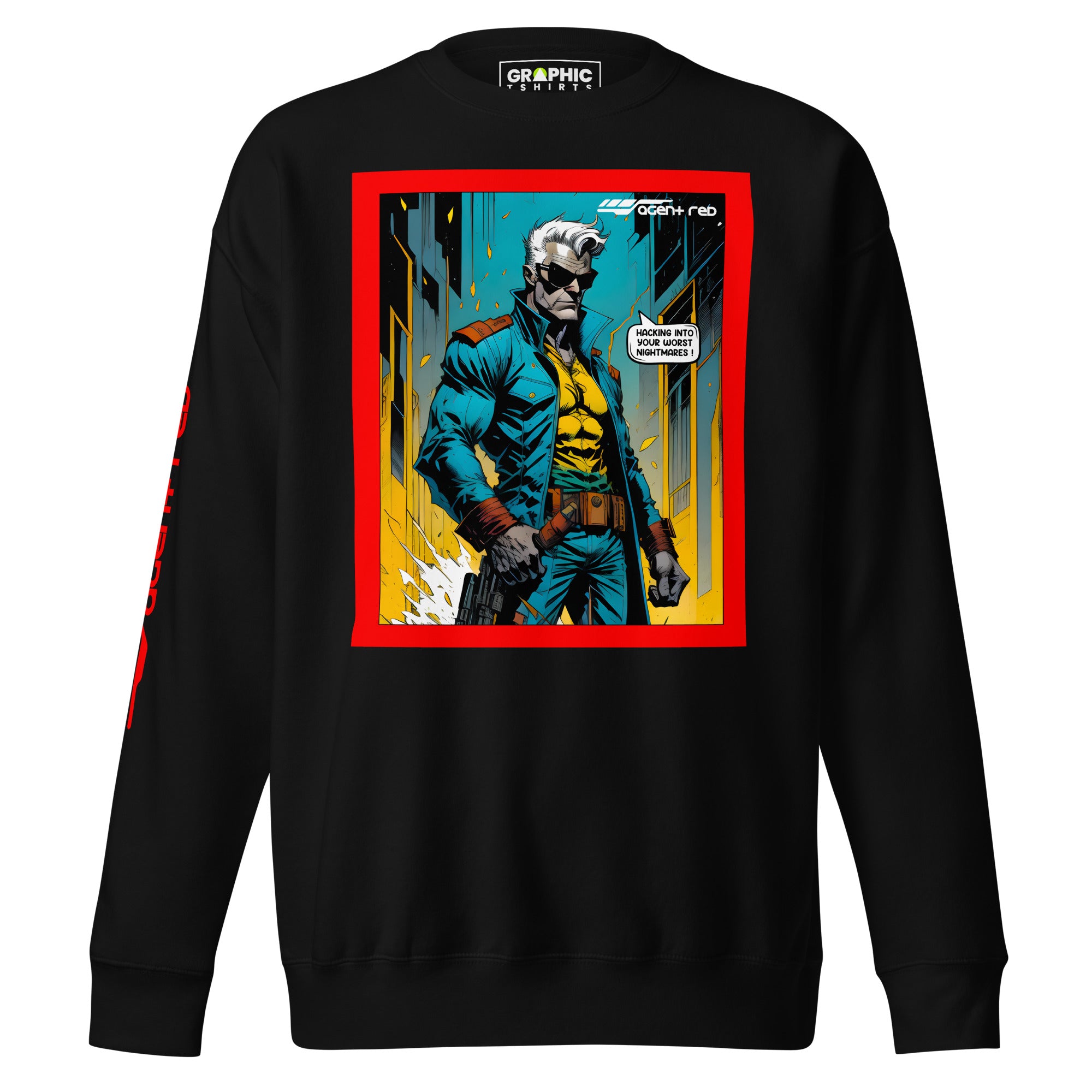 Unisex Premium Sweatshirt - Agent Red Cyberpunk Series v.27
