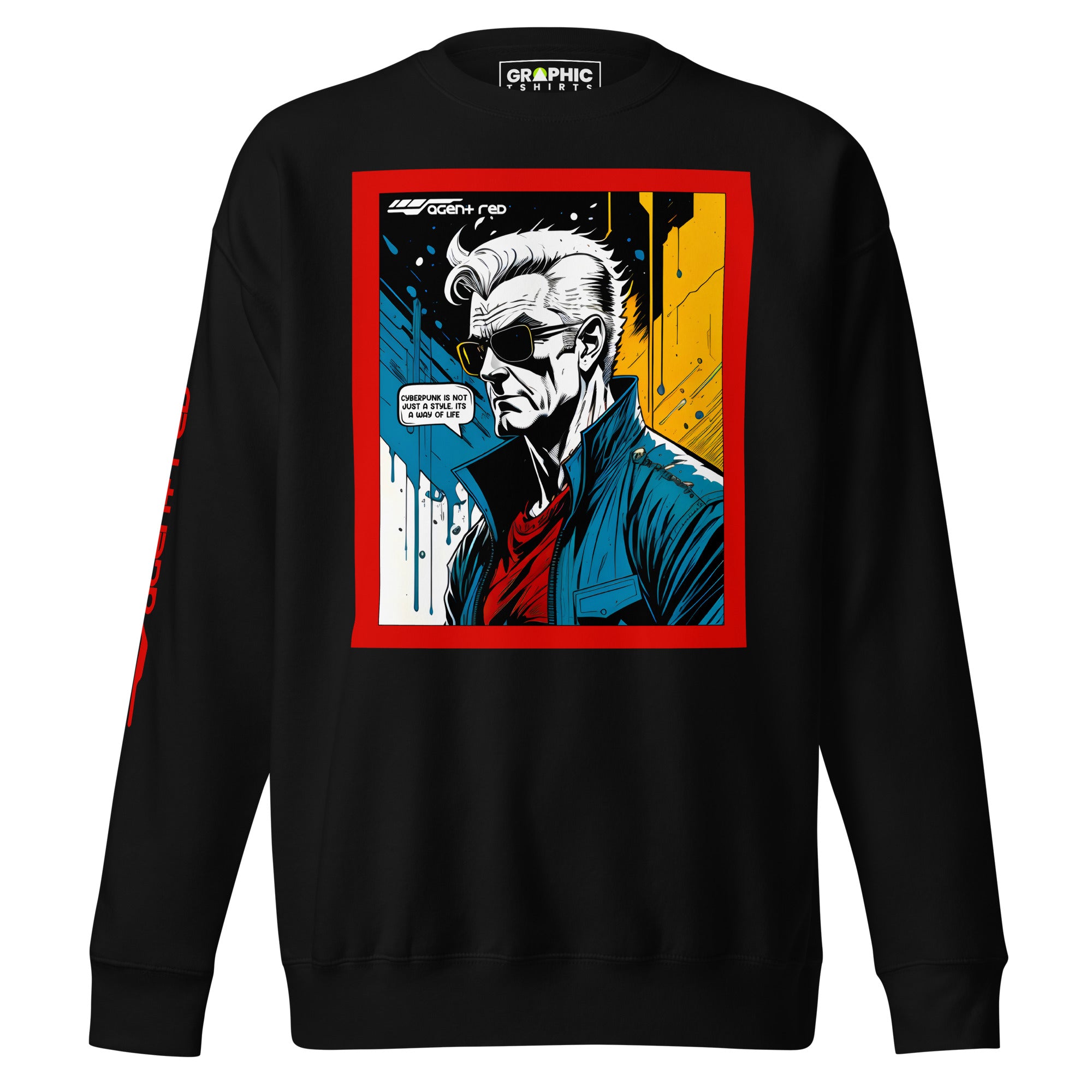Unisex Premium Sweatshirt - Agent Red Cyberpunk Series v.29