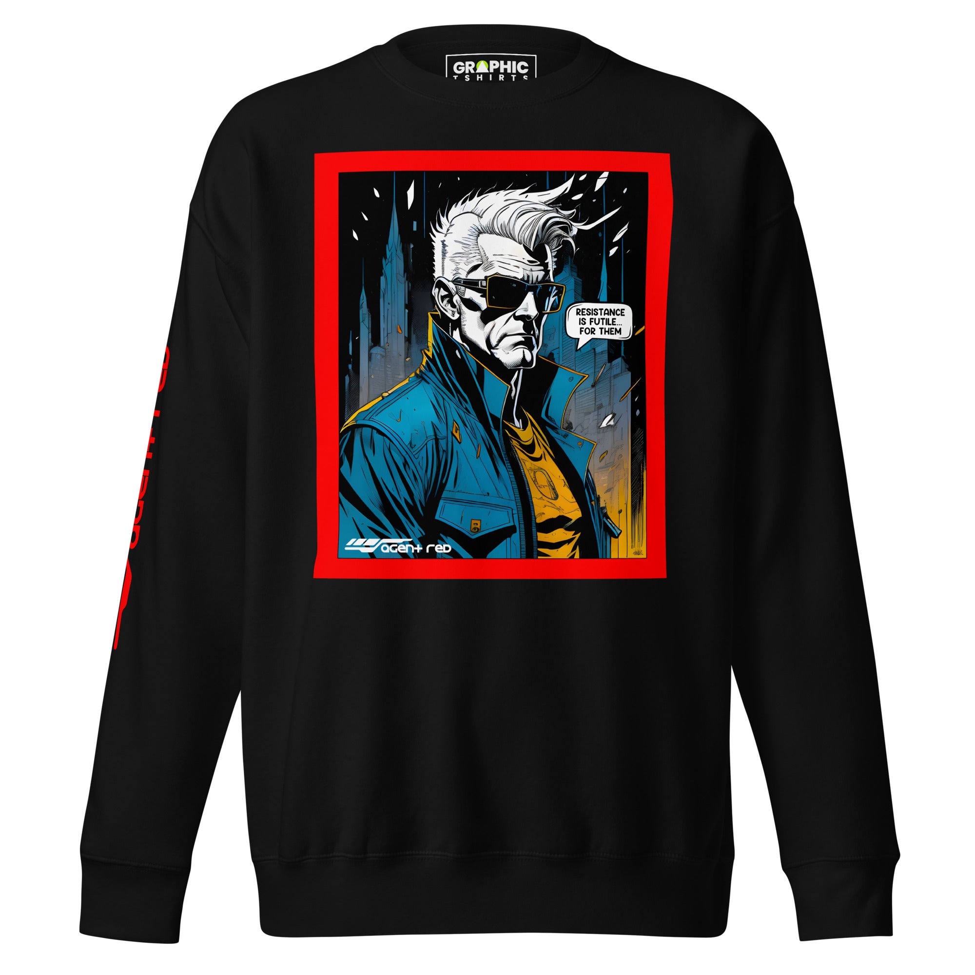 Unisex Premium Sweatshirt - Agent Red Cyberpunk Series v.31