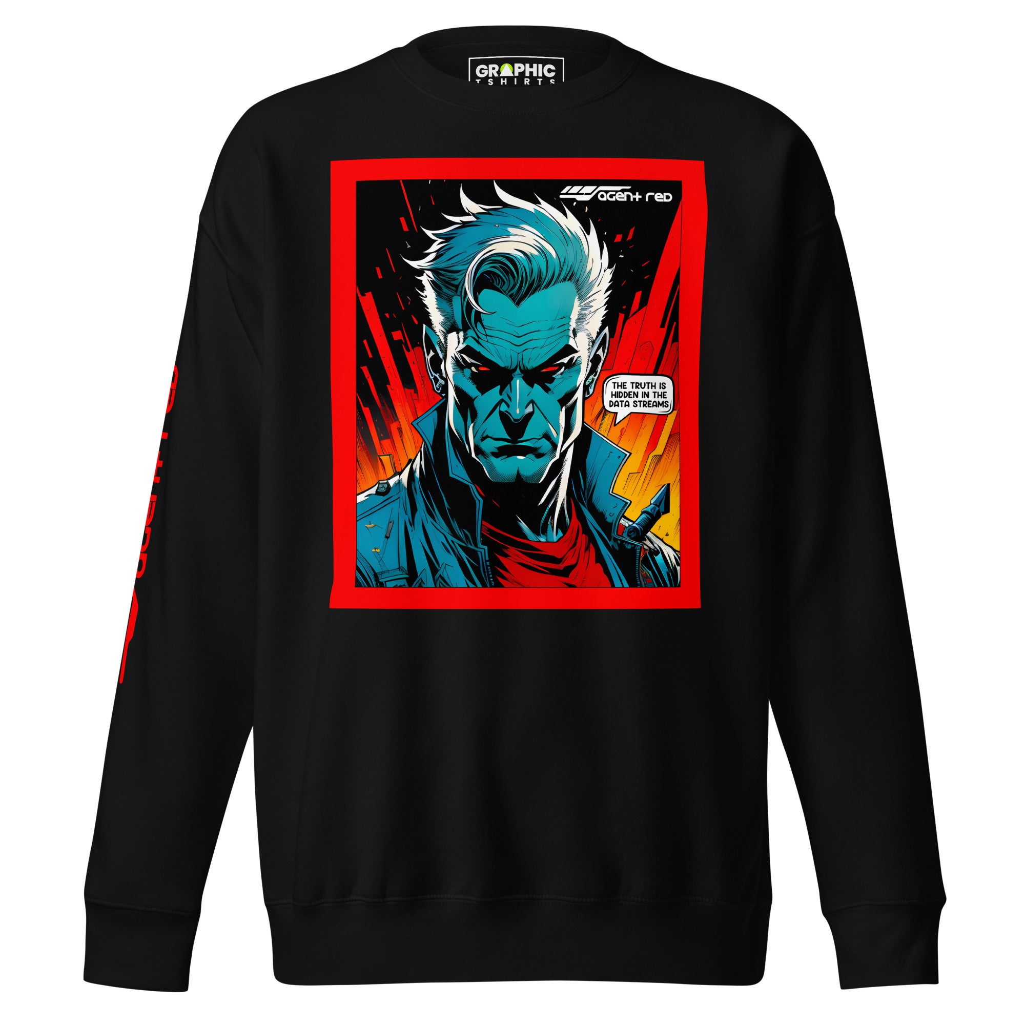 Unisex Premium Sweatshirt - Agent Red Cyberpunk Series v.37