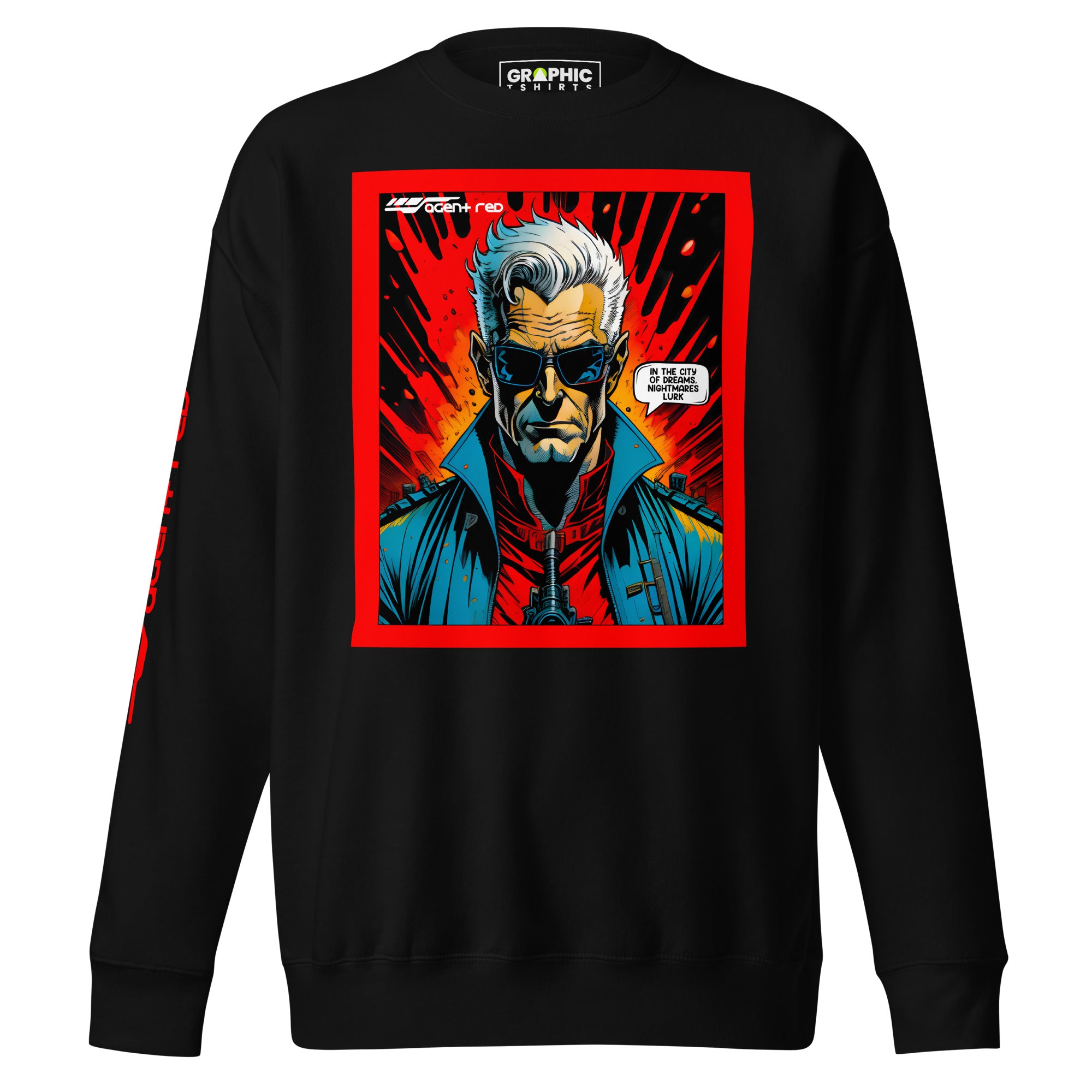 Unisex Premium Sweatshirt - Agent Red Cyberpunk Series v.54