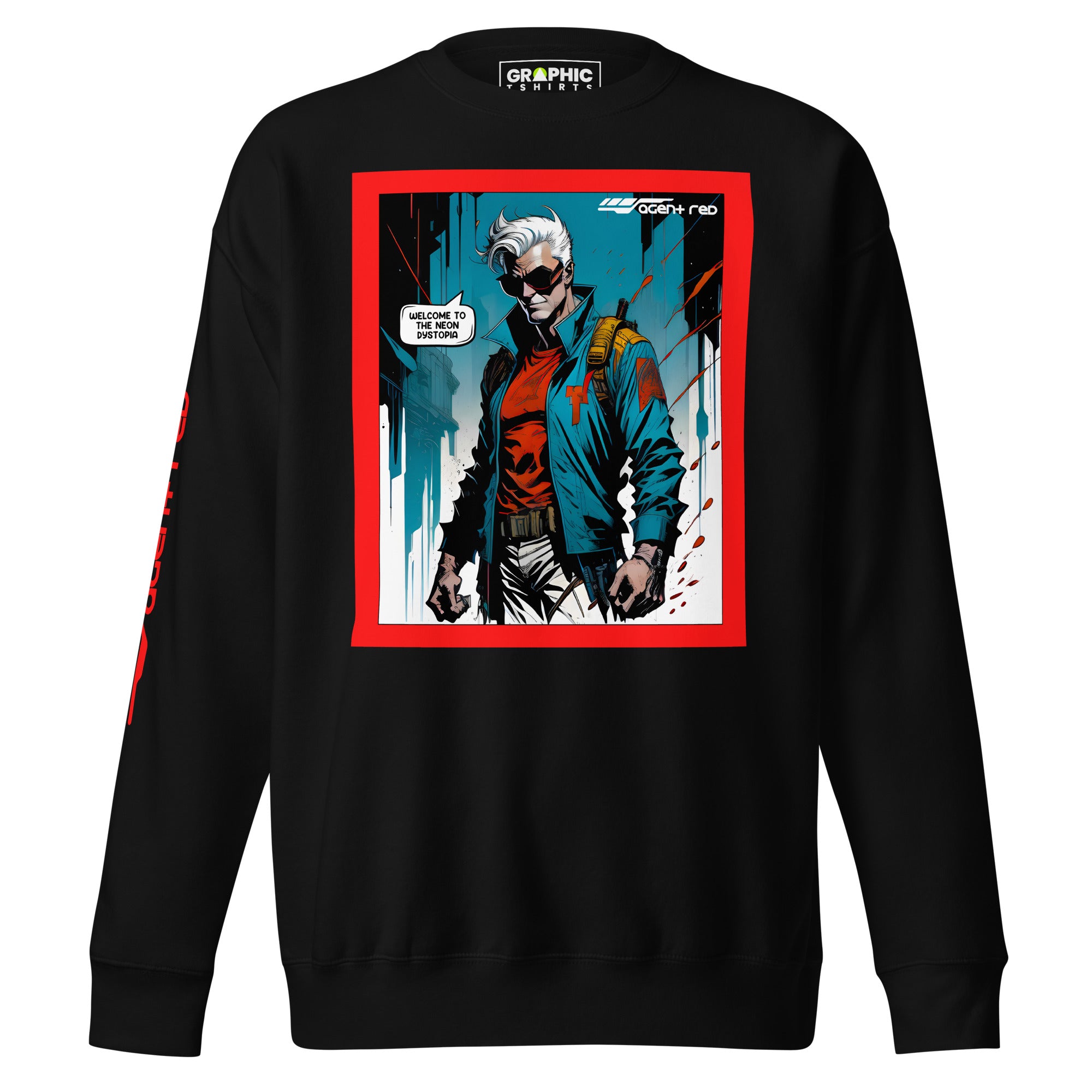 Unisex Premium Sweatshirt - Agent Red Cyberpunk Series v.58