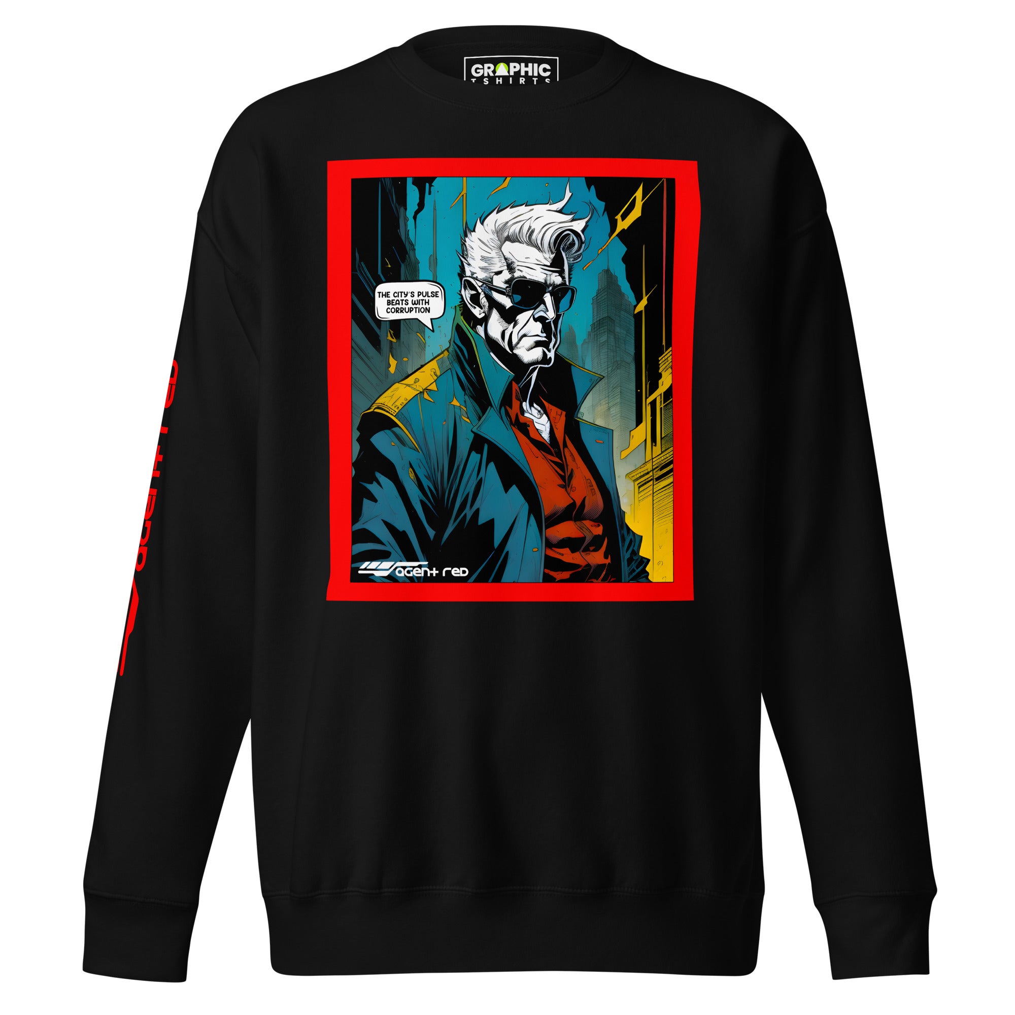 Unisex Premium Sweatshirt - Agent Red Cyberpunk Series v.59