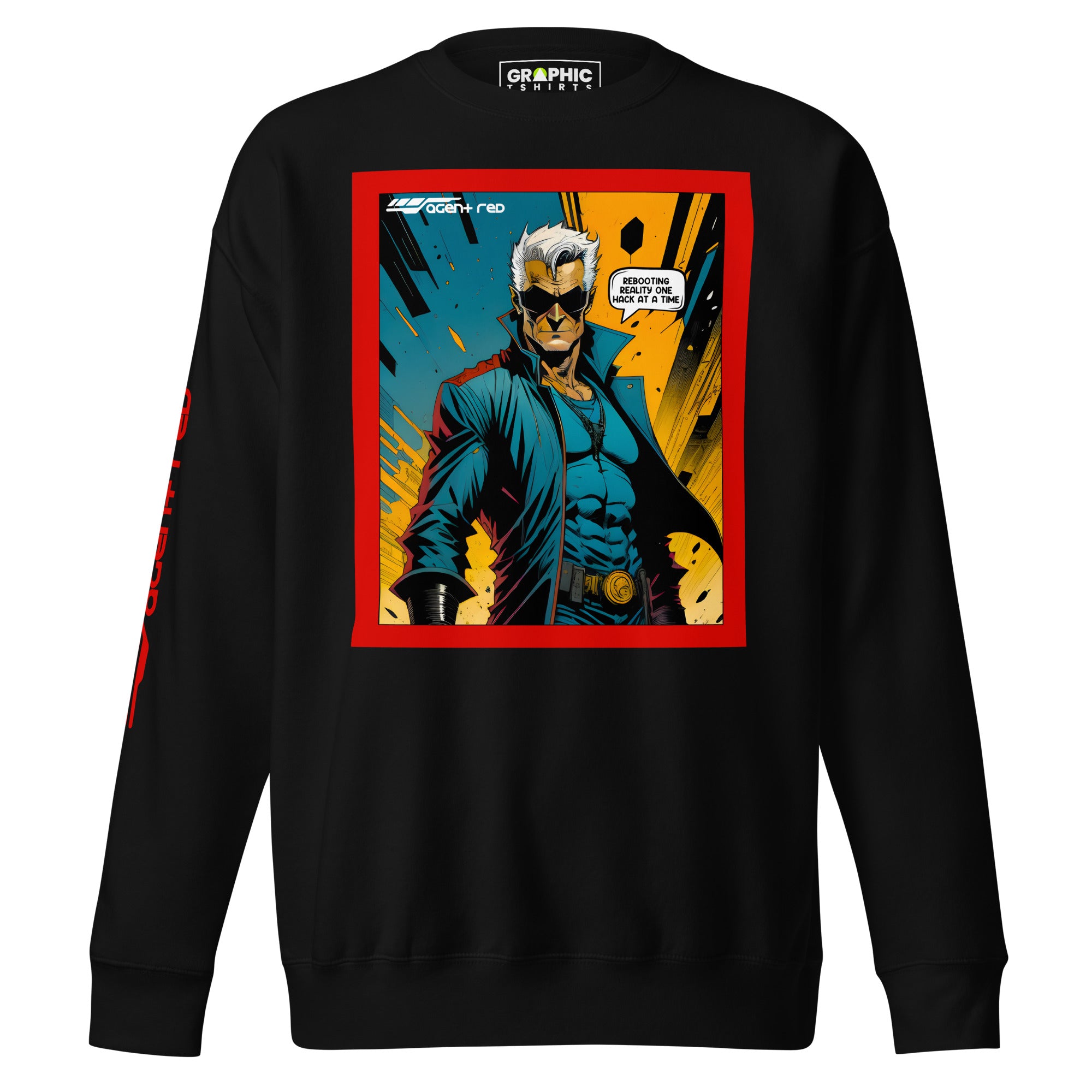 Unisex Premium Sweatshirt - Agent Red Cyberpunk Series v.63