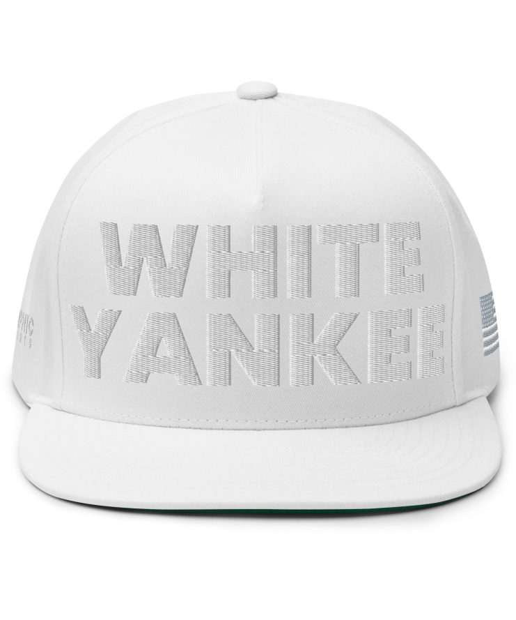 Flat Bill Cap - WHITE YANKEE