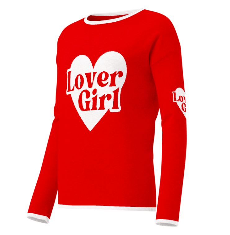 Women’s Straight Bottom Knitted Sweater - Lover Girl
