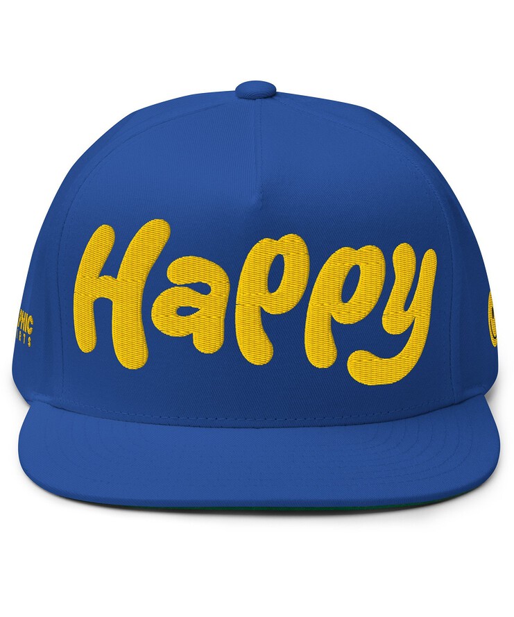 Flat Bill Cap - HAPPY | Hat | Buy Online | GRAPHIC T-SHIRTS