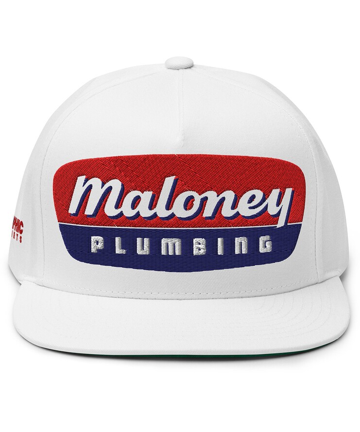 Flat Bill Cap - Maloney Plumbing | Hat | Buy Online | GRAPHIC T-SHIRTS