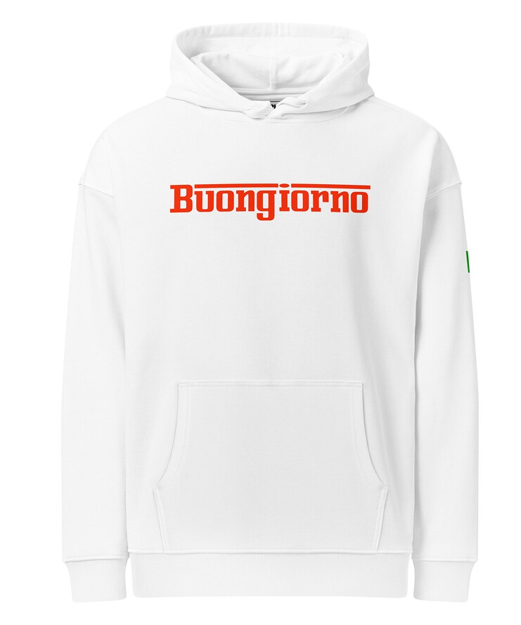 Unisex Organic Relaxed Hoodie - Buongiorno [Italia] | Hoodie | Buy Online | GRAPHIC T-SHIRTS