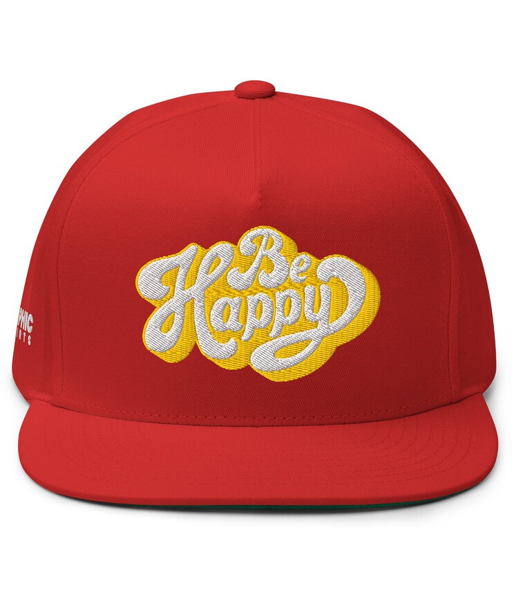 Flat Bill Cap - Be Happy | Hat | Buy Online | GRAPHIC T-SHIRTS