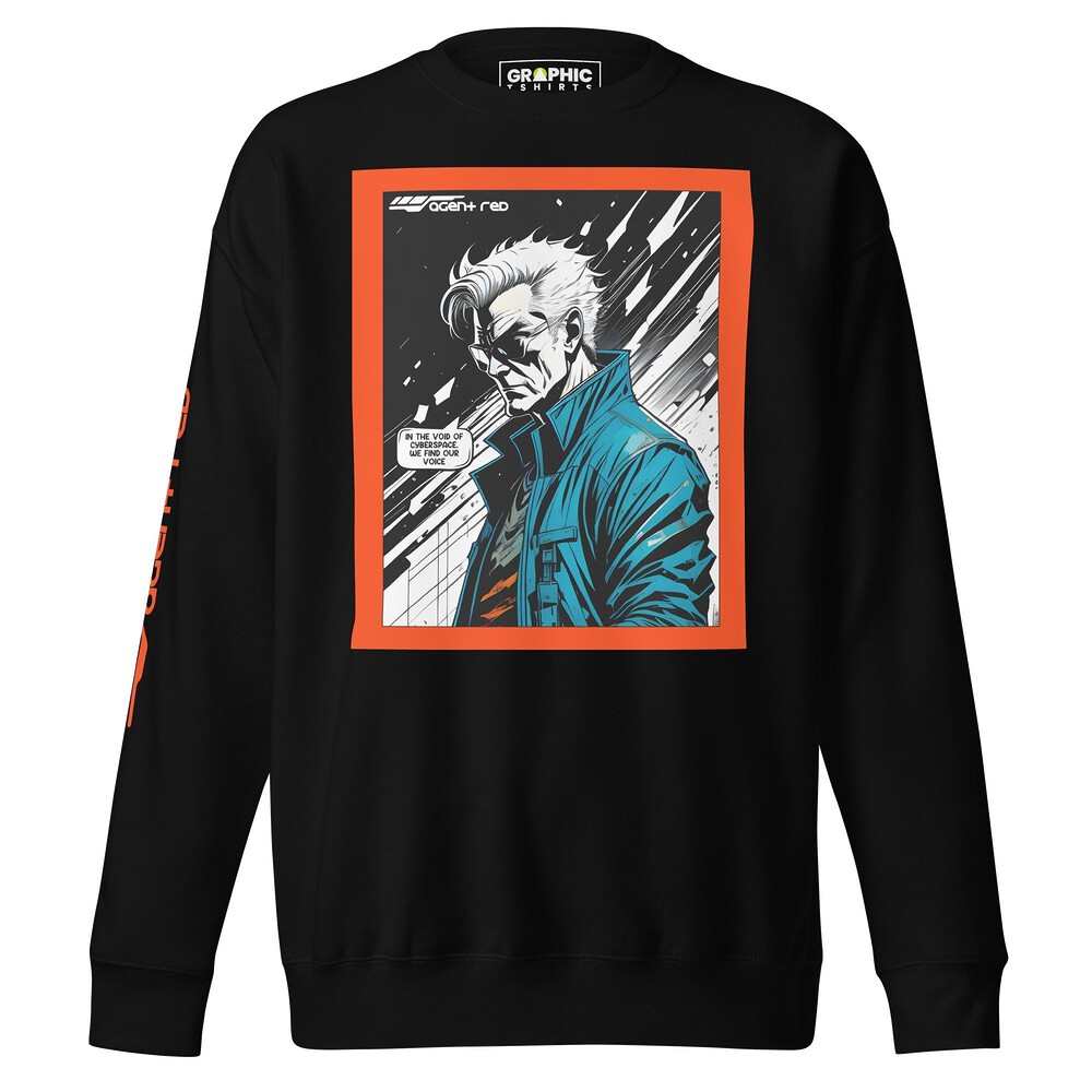 Unisex Premium Sweatshirt - Agent Red Cyberpunk Series v.74 — GRAPHIC T-SHIRTS