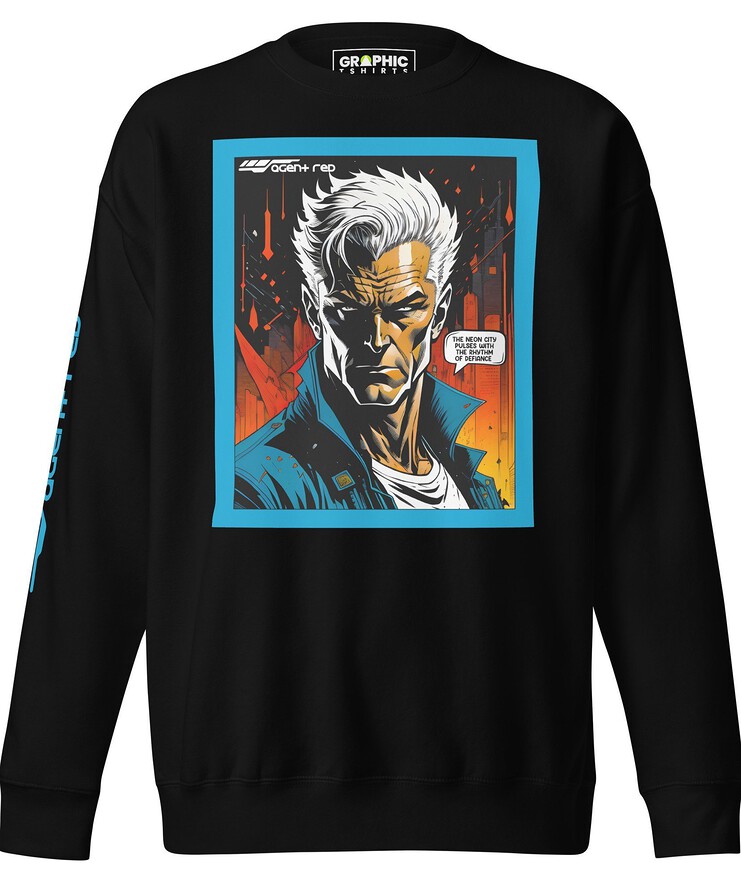 Unisex Premium Sweatshirt - Agent Red Cyberpunk Series v.73 | Sweatshirt | Buy Online | GRAPHIC T-SHIRTS