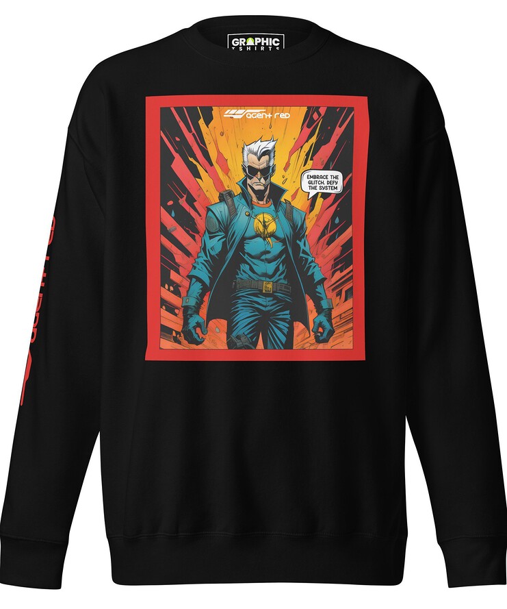 Unisex Premium Sweatshirt - Agent Red Cyberpunk Series v.71 | Sweatshirt | Buy Online | GRAPHIC T-SHIRTS