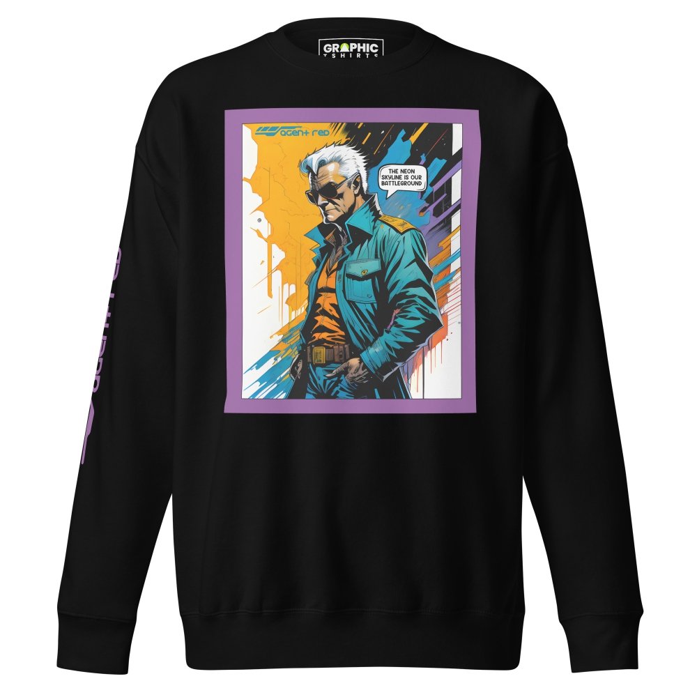 Unisex Premium Sweatshirt - Agent Red Cyberpunk Series v.70 — GRAPHIC T-SHIRTS