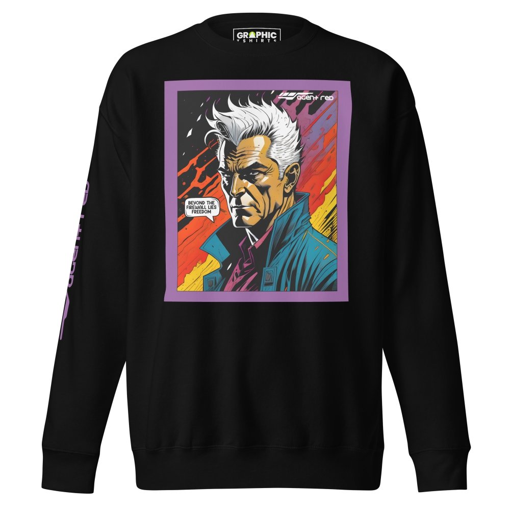 Unisex Premium Sweatshirt - Agent Red Cyberpunk Series v.68 — GRAPHIC T-SHIRTS