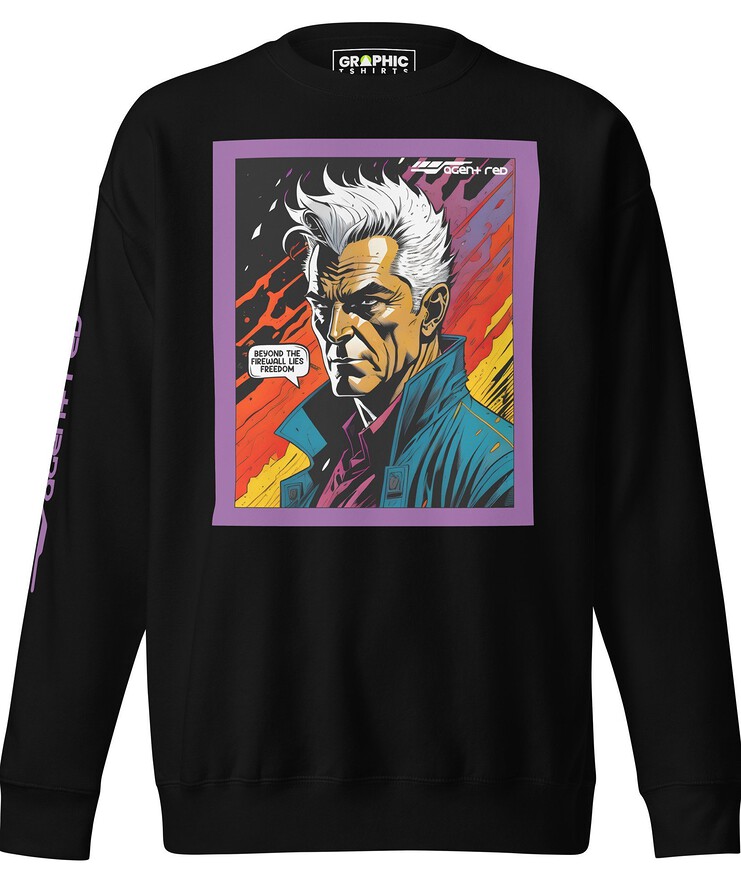 Unisex Premium Sweatshirt - Agent Red Cyberpunk Series v.68 | Sweatshirt | Buy Online | GRAPHIC T-SHIRTS