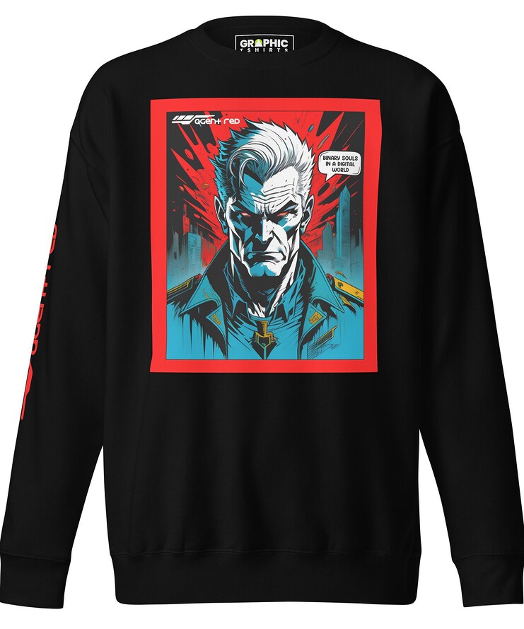 Unisex Premium Sweatshirt - Agent Red Cyberpunk Series v.66 | Sweatshirt | Buy Online | GRAPHIC T-SHIRTS